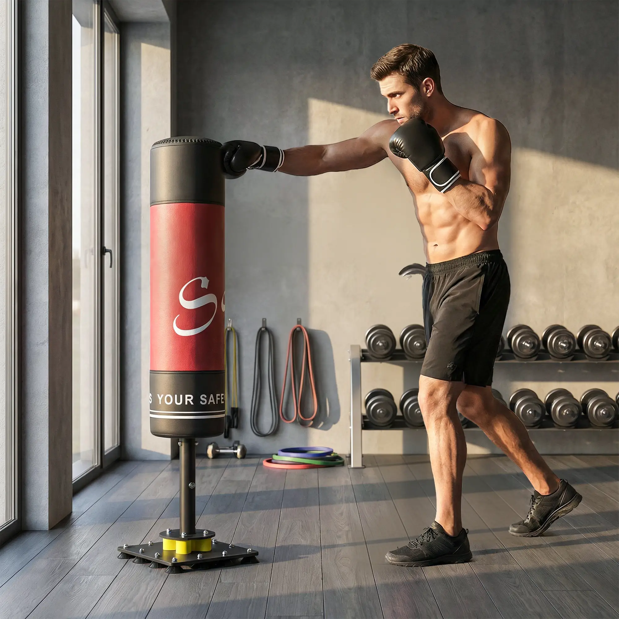 Freestanding Punching Bag, 53" Heavy Duty Boxing Bag With 12 Suction Cups - Image 8