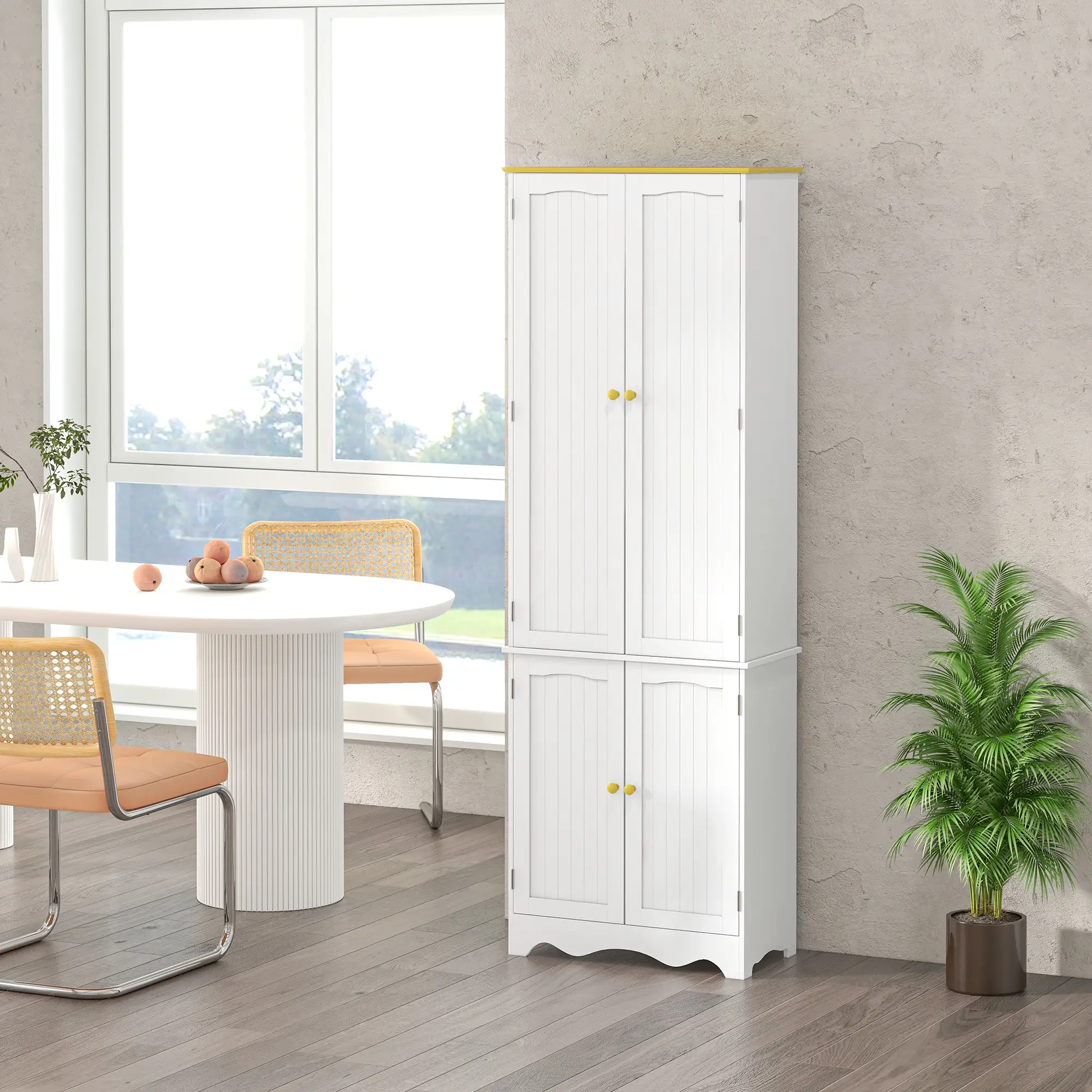 Freestanding Storage Cabinet, Kitchen Pantry with 4 Shelves, 4 Doors - Image 7