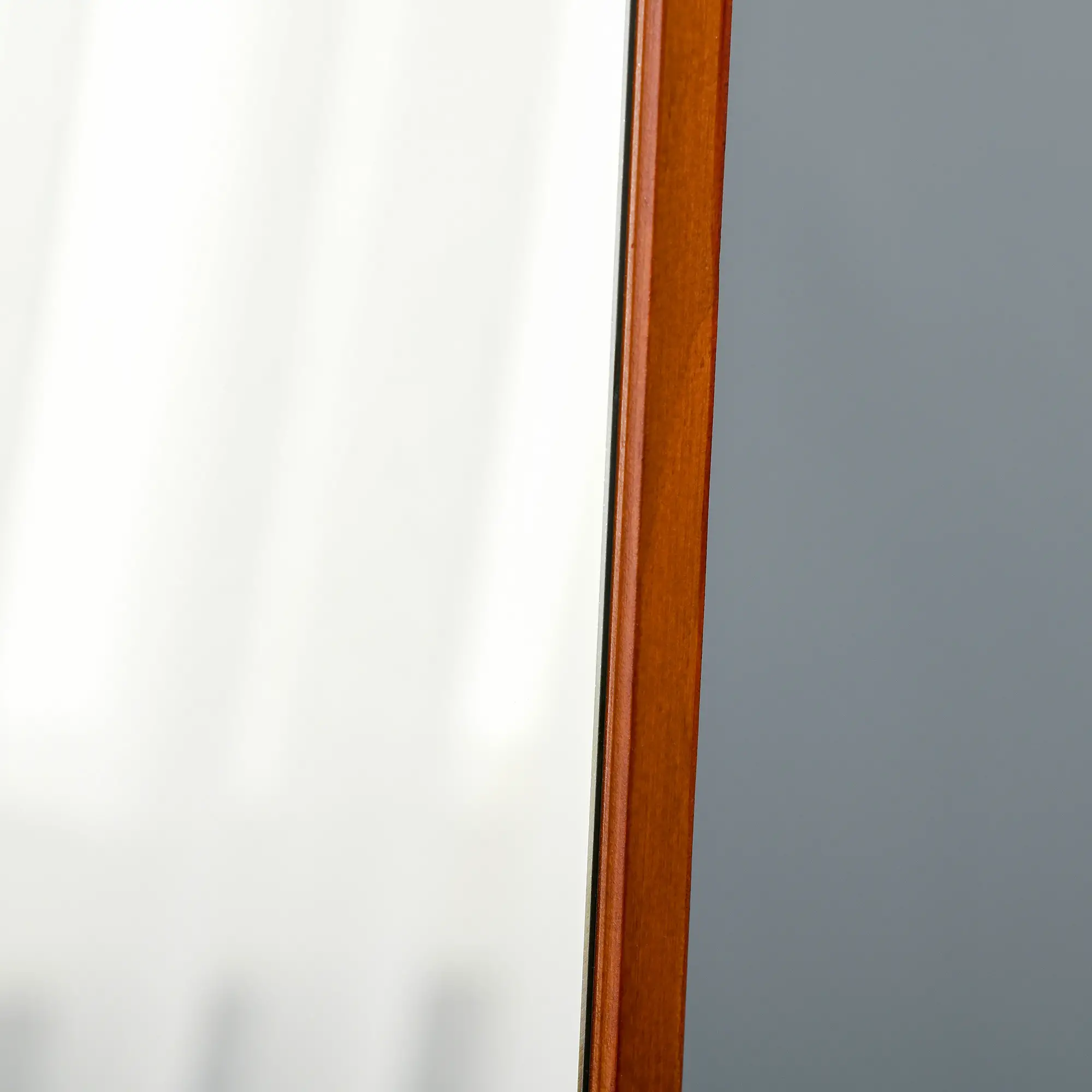 Full Length Mirror, Free Standing, Wood Frame, 15" x 61", Light Walnut - Image 9