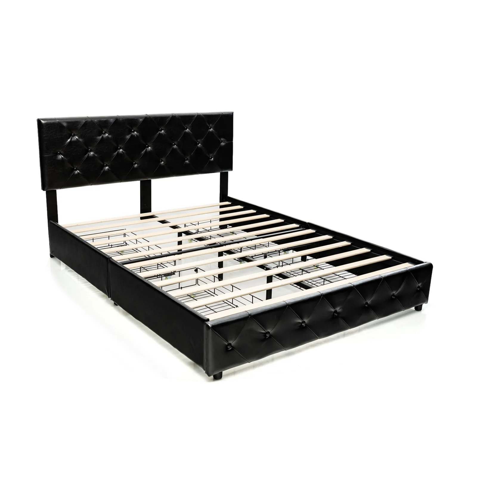 Full Queen PU Leather Platform Bed, 4 Drawers, Full Size - Image 4