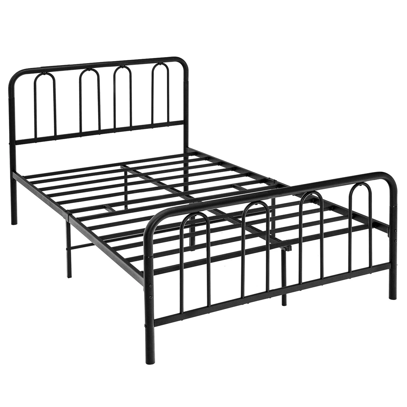 Full Queen Size Metal Bed Frame, Headboard Footboard, Black - Image 4