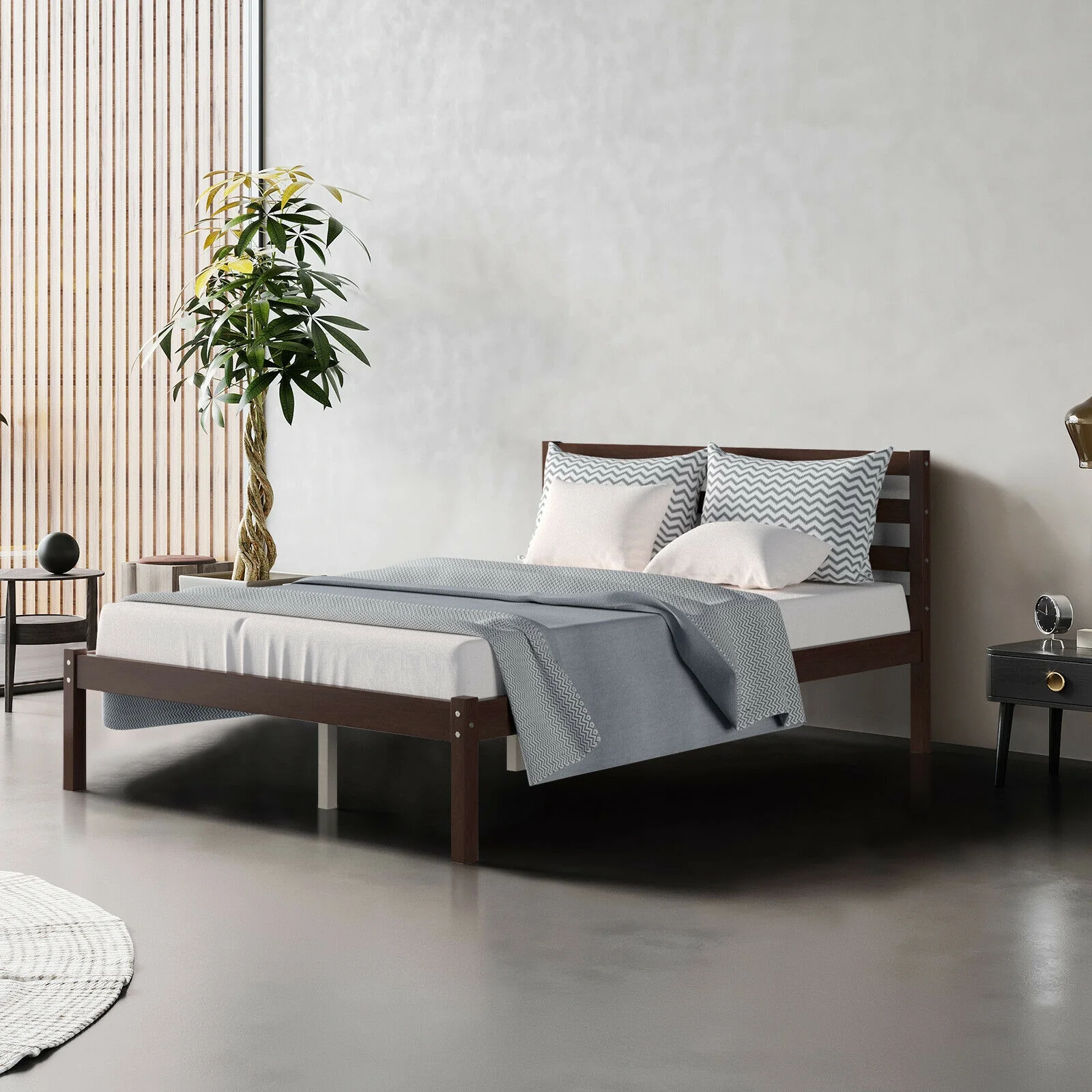 Full Size Bed Frame With Solid Wooden Slat Support - Image 3