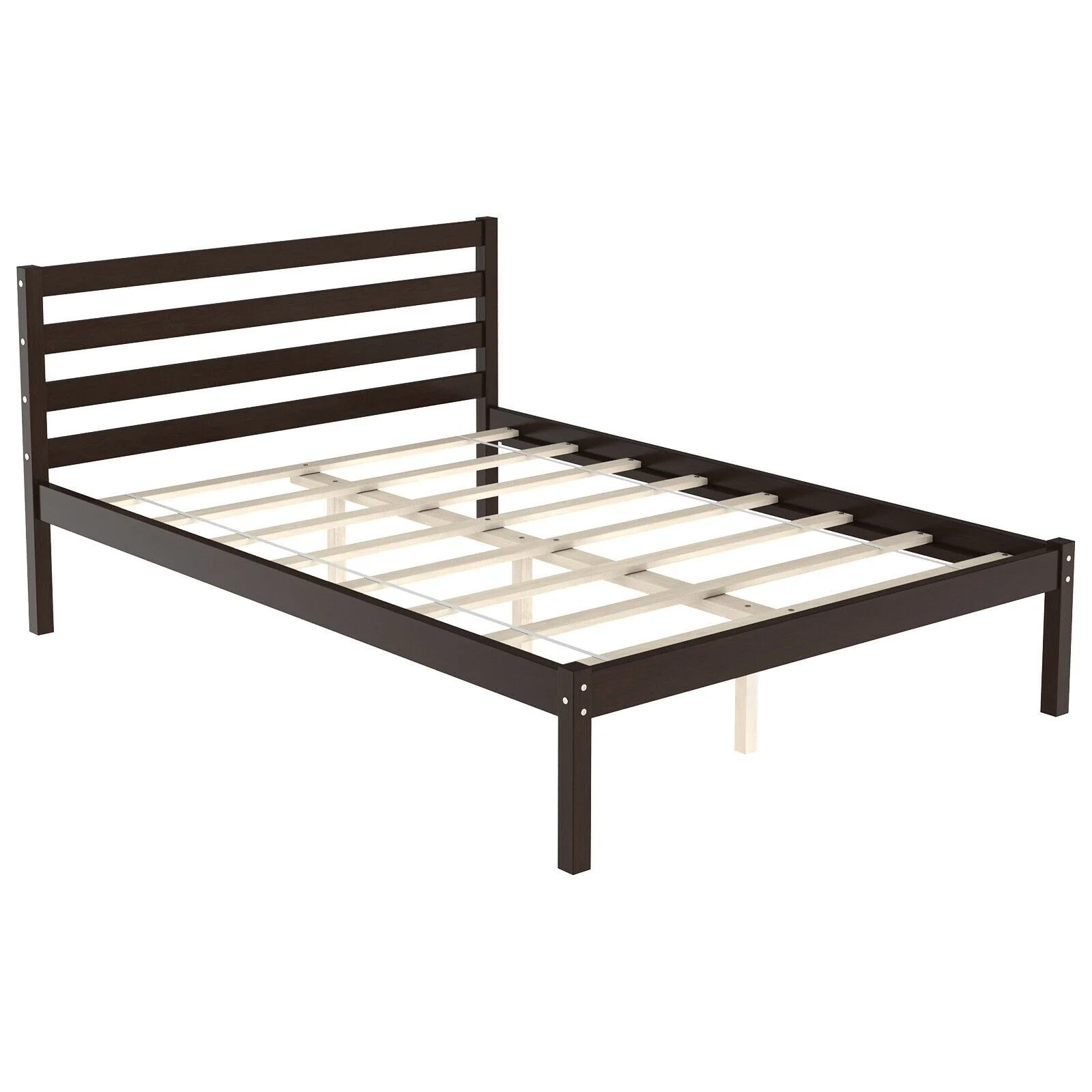 Full Size Bed Frame With Solid Wooden Slat Support - Image 4