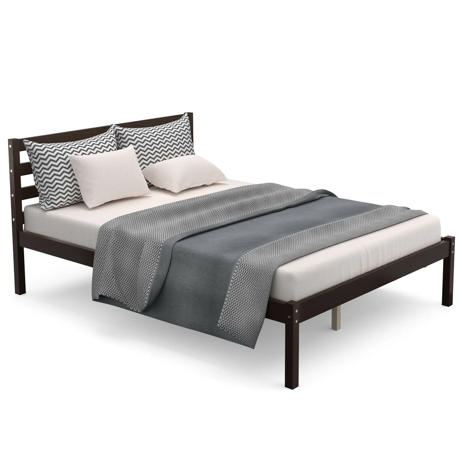 Full Size Bed Frame With Solid Wooden Slat Support - Image 5