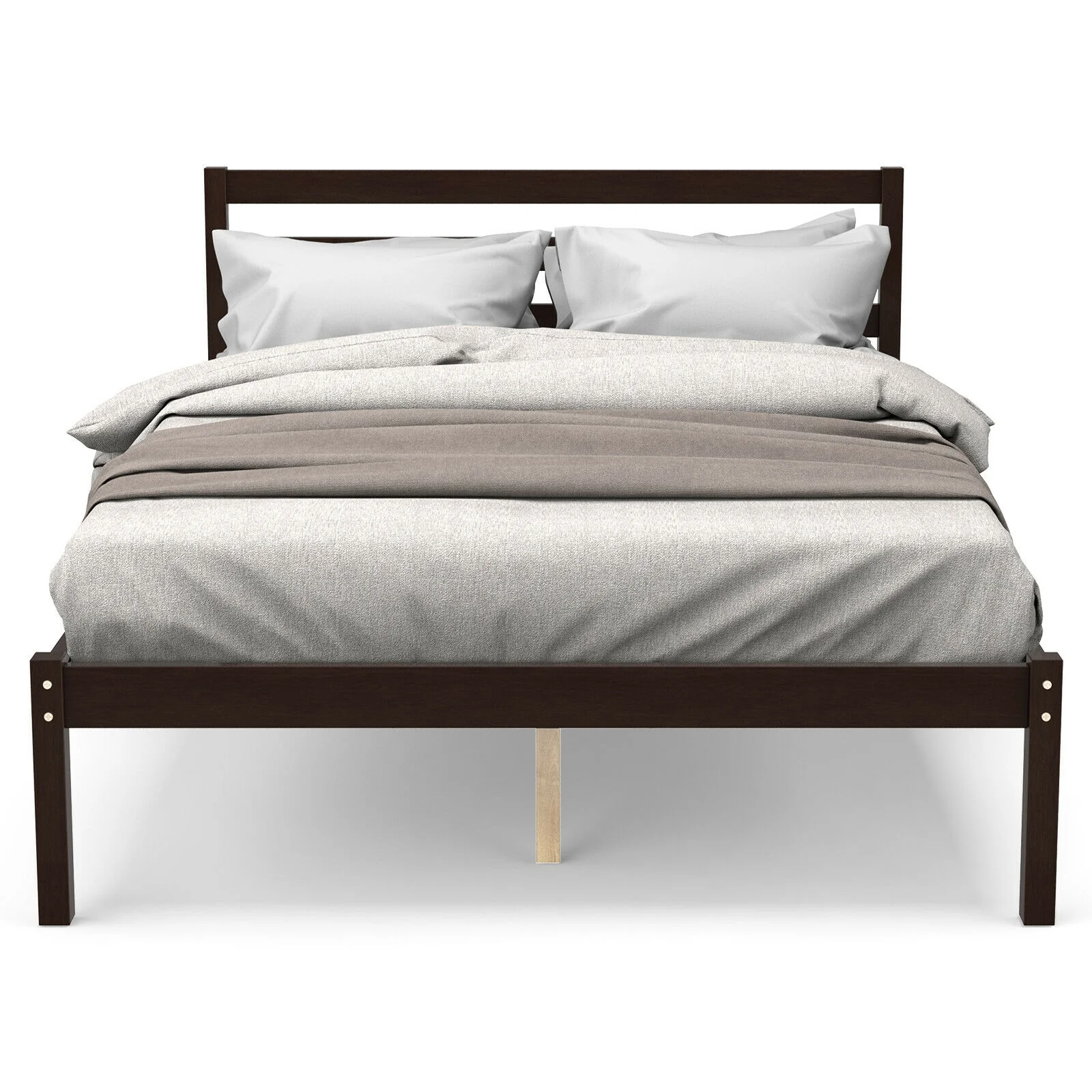 Full Size Bed Frame With Solid Wooden Slat Support - Image 8