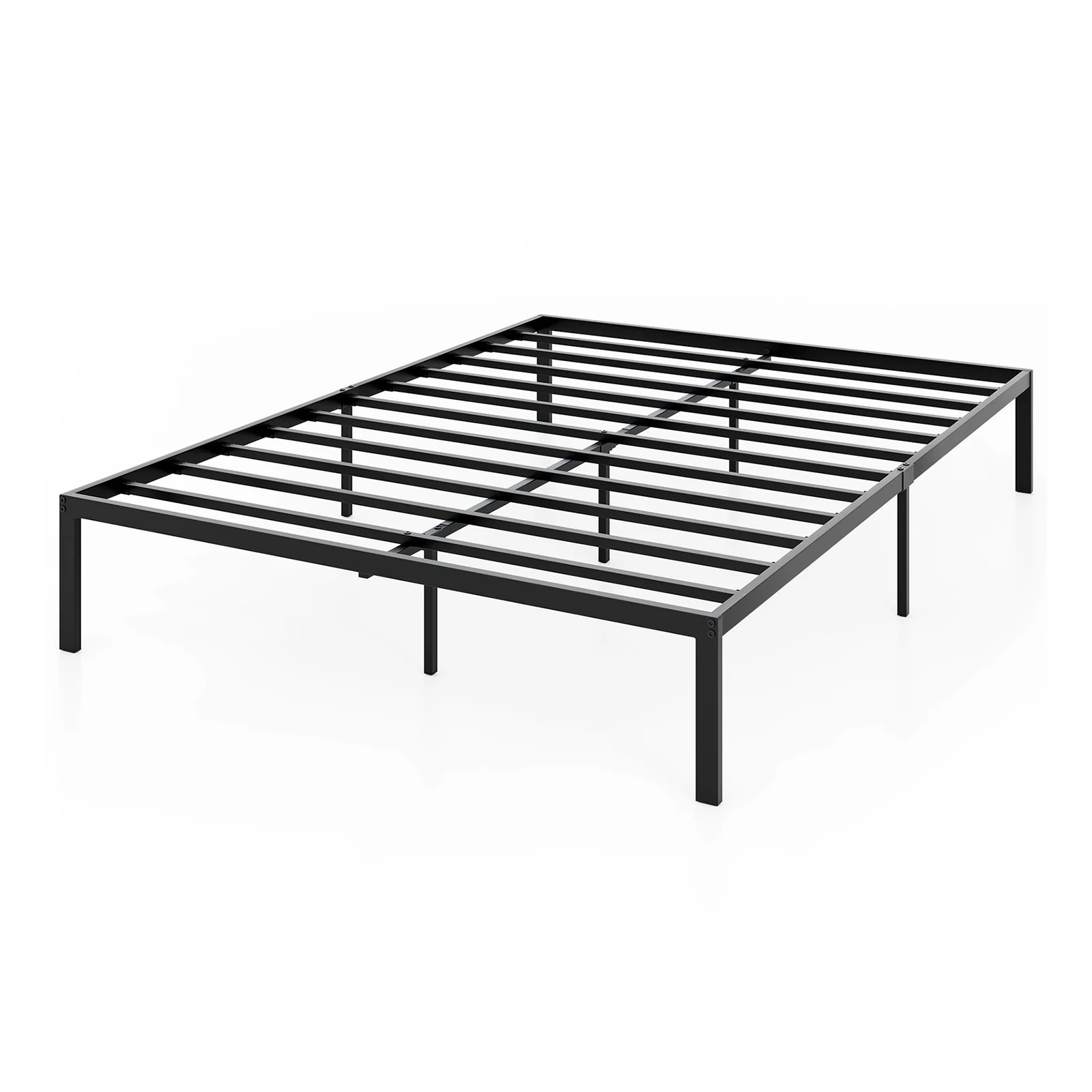 Full Size Metal Bed Frame, Heavy Duty Support Slats, Black - Image 4