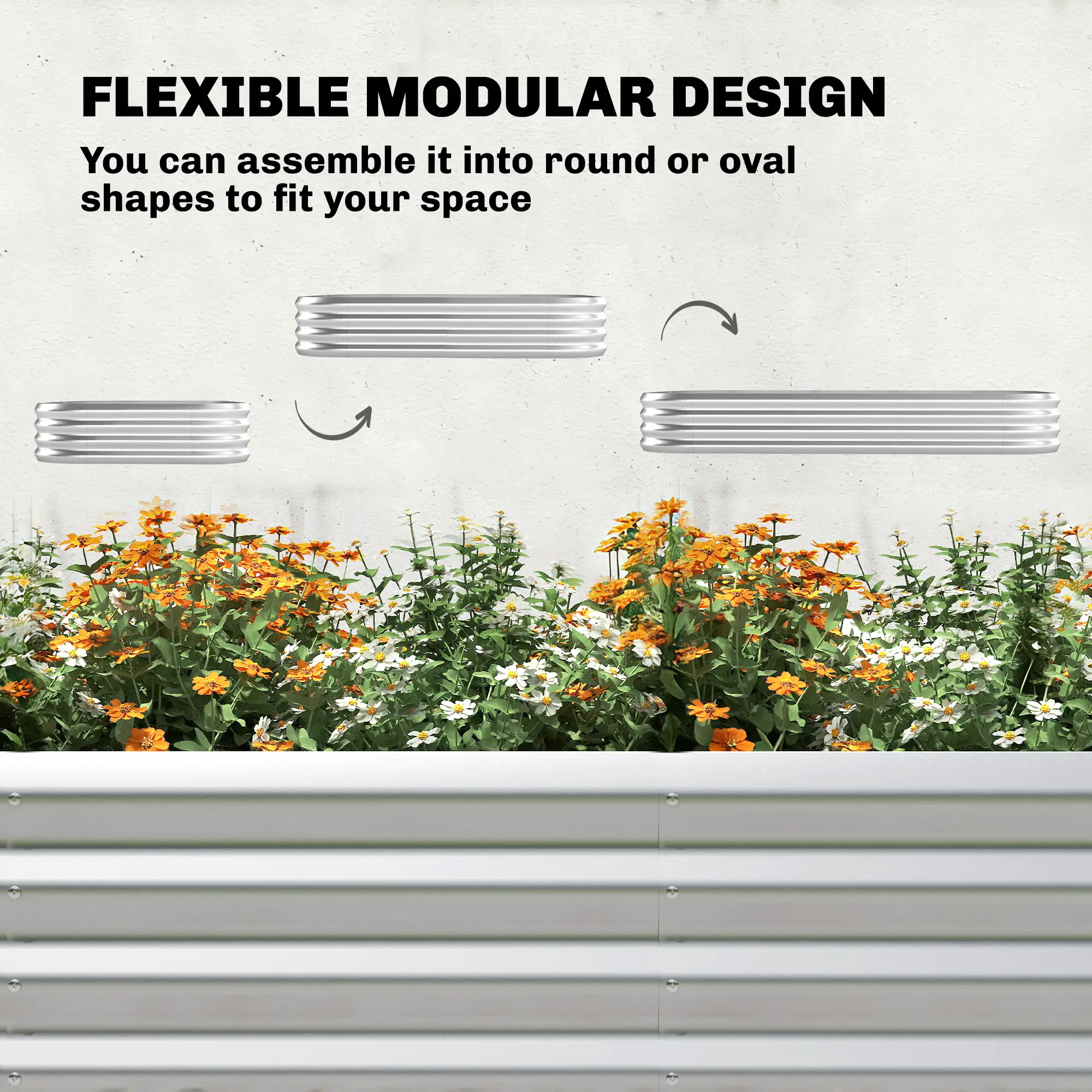 Galvanised Raised Garden Bed With Arched Trellis, 7 x 4 x 7ft Metal Planter Box - Image 7