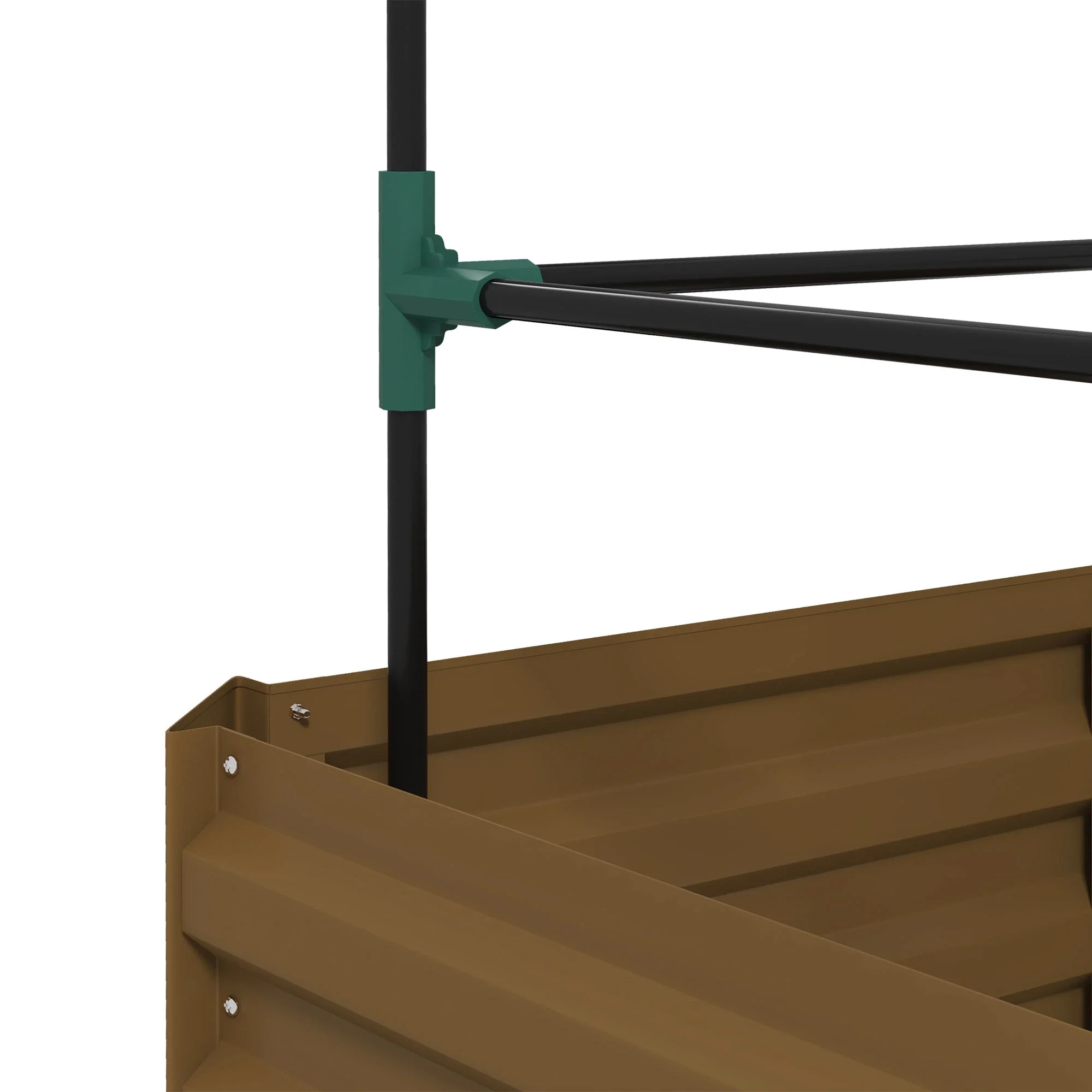 Galvanized Planter Box, Outdoor Raised Garden Bed with 3-Tier Trellis Tomato Cage for Climbing Vines, Vegetables, Brown - Image 10