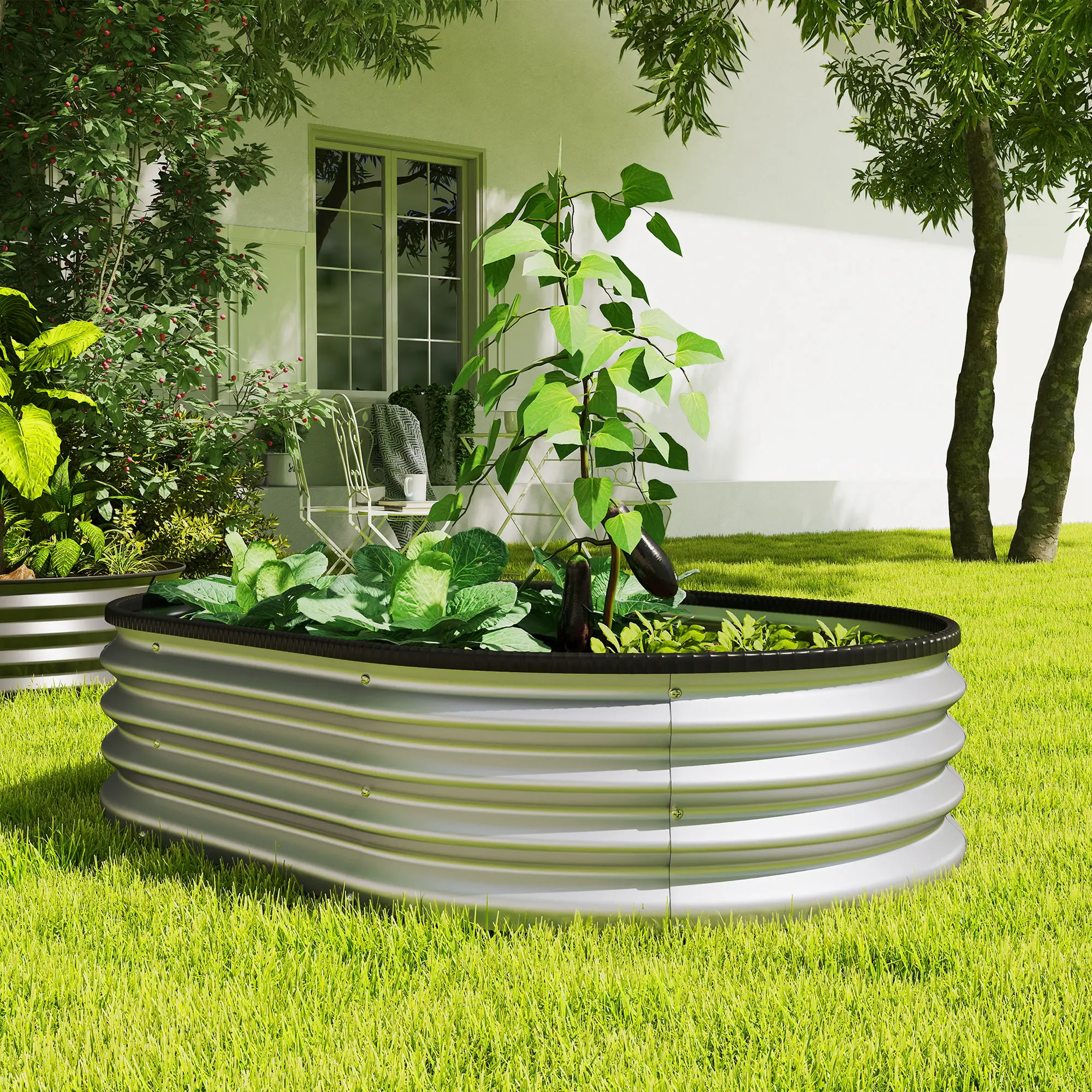 Galvanized Raised Garden Bed, 4 x 3 x 1 ft, Silver - Image 10