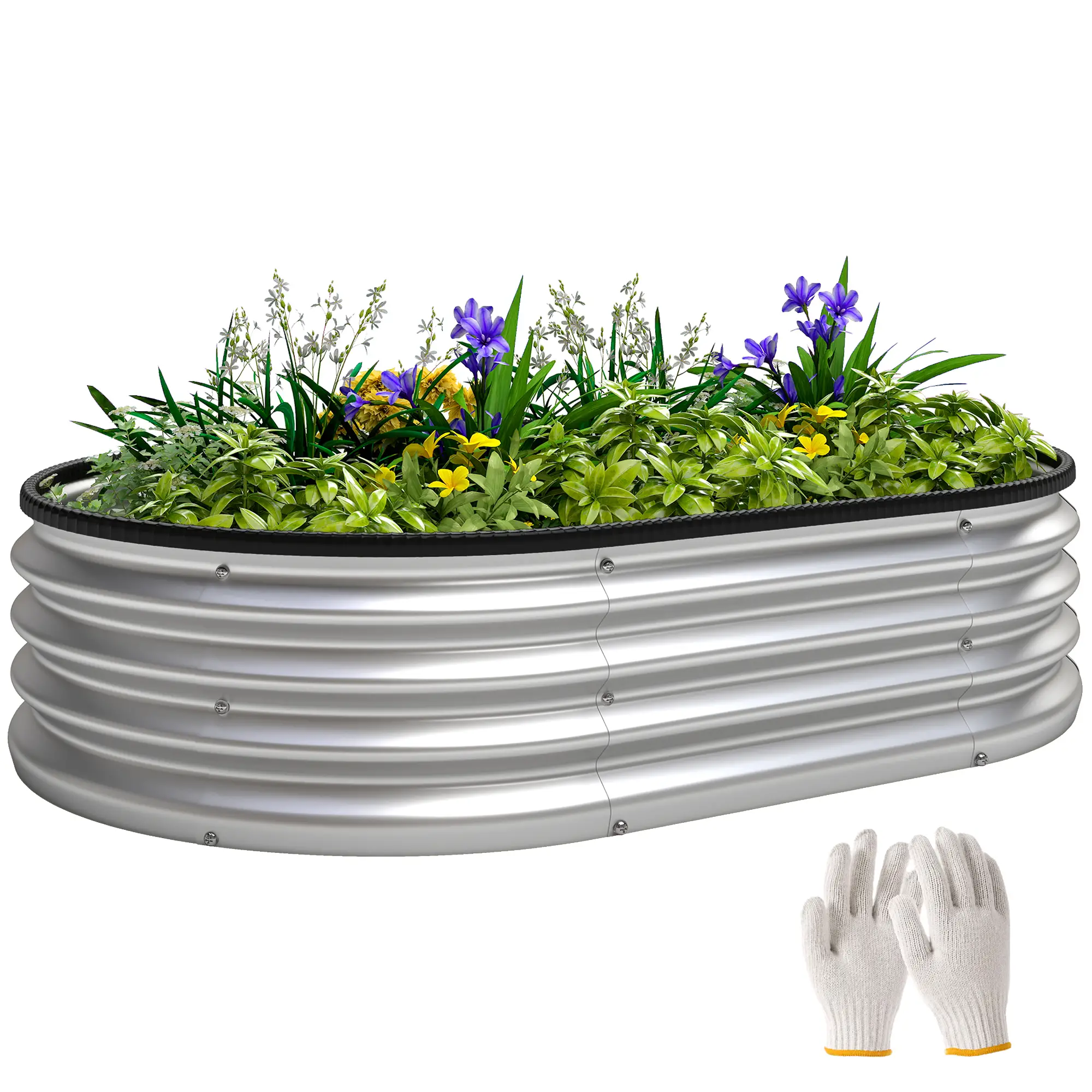 Galvanized Raised Garden Bed, 4 x 3 x 1 ft, Silver - Image 11