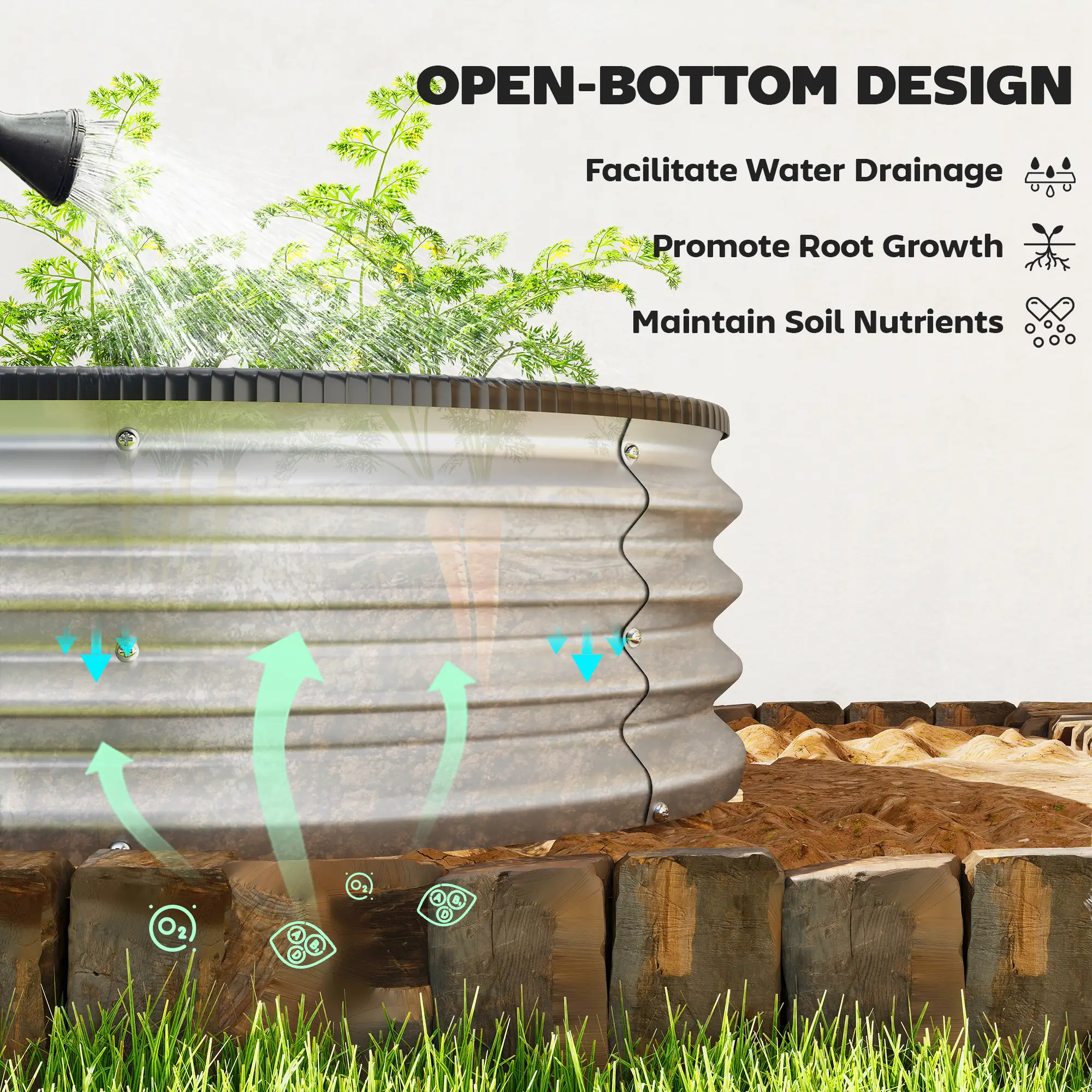 Galvanized Raised Garden Bed, 4 x 3 x 1 ft, Silver - Image 7