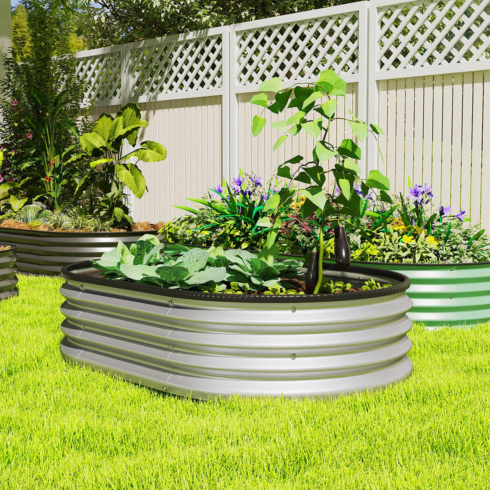Galvanized Raised Garden Bed, 4 x 3 x 1 ft, Silver - Image 8