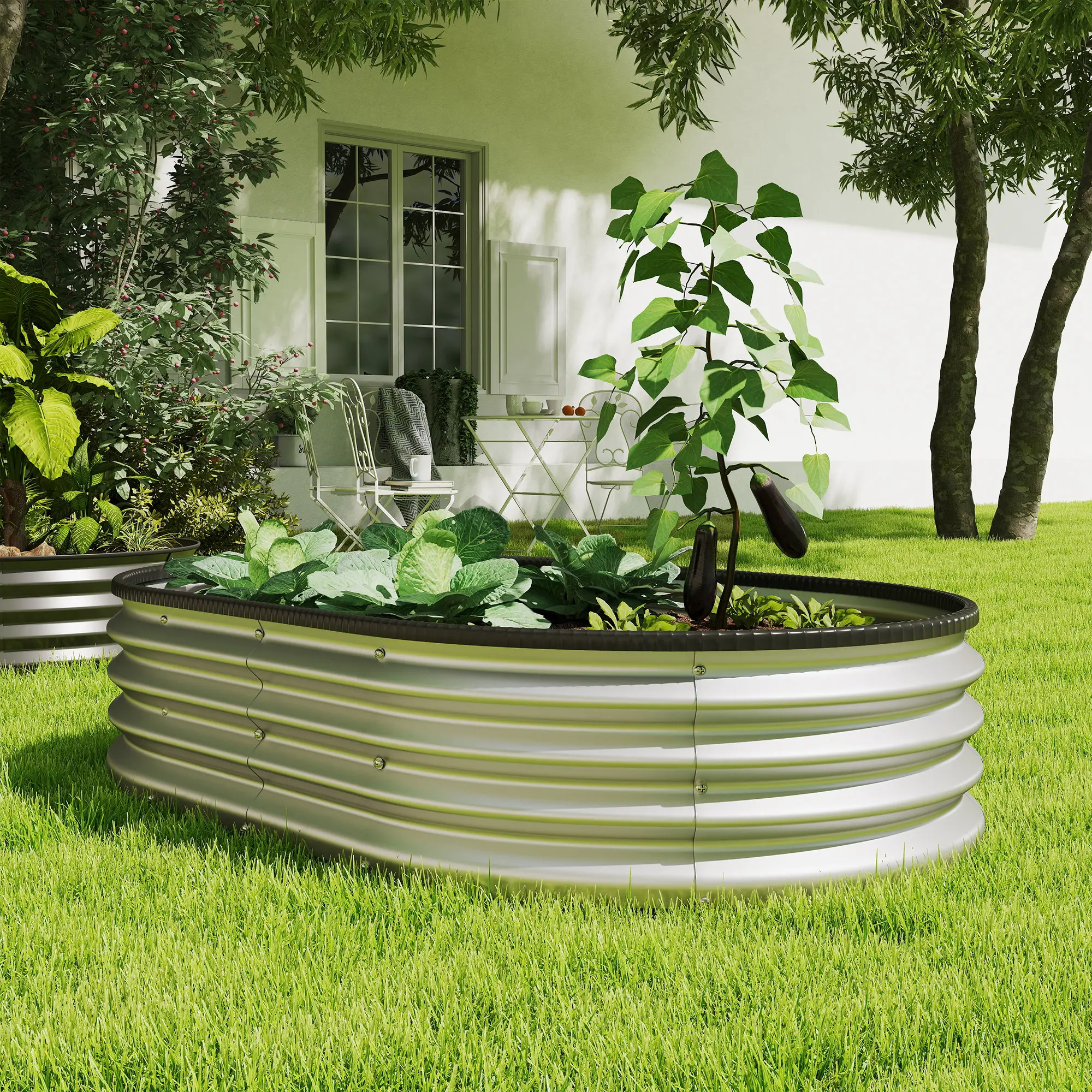 Galvanized Raised Garden Bed, 5 x 3 x 1 ft, Silver - Image 10