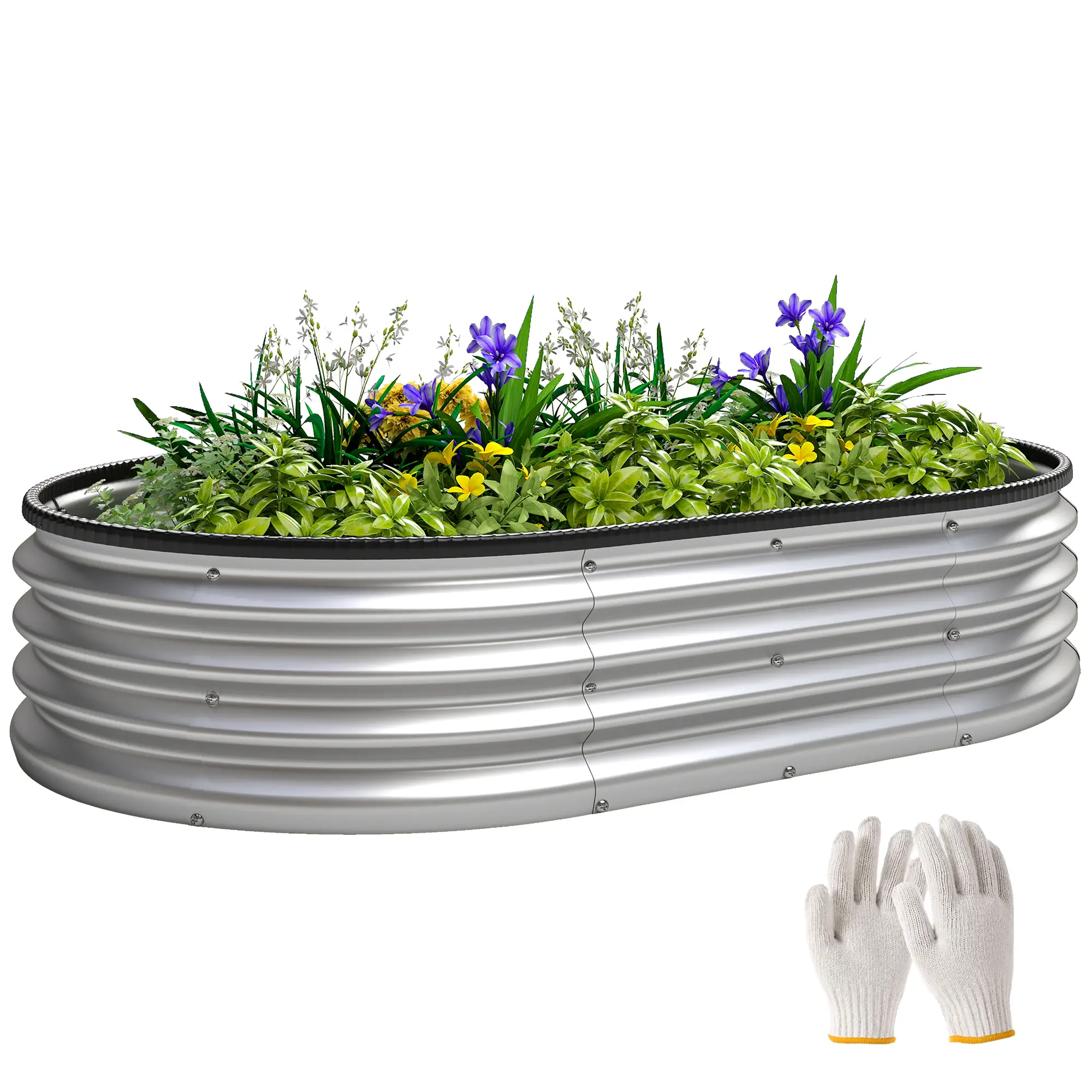 Galvanized Raised Garden Bed, 5 x 3 x 1 ft, Silver - Image 11