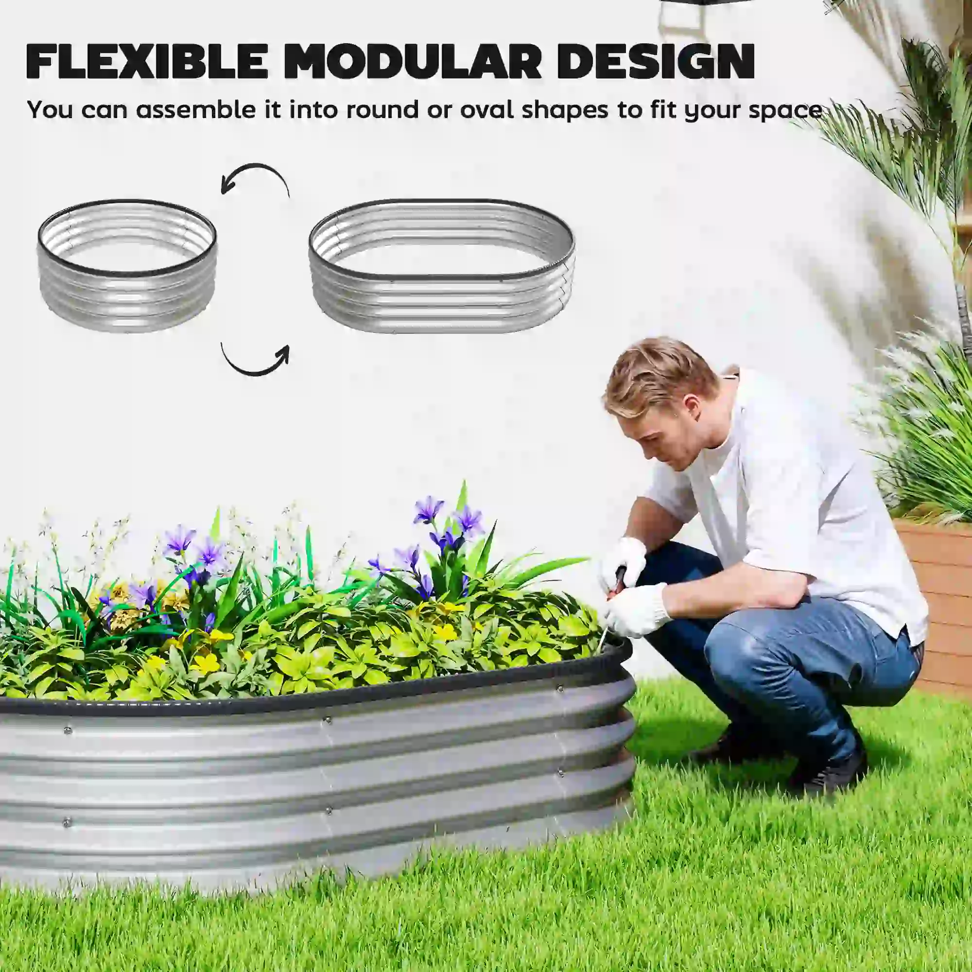 Galvanized Raised Garden Bed, 5 x 3 x 1 ft, Silver - Image 5