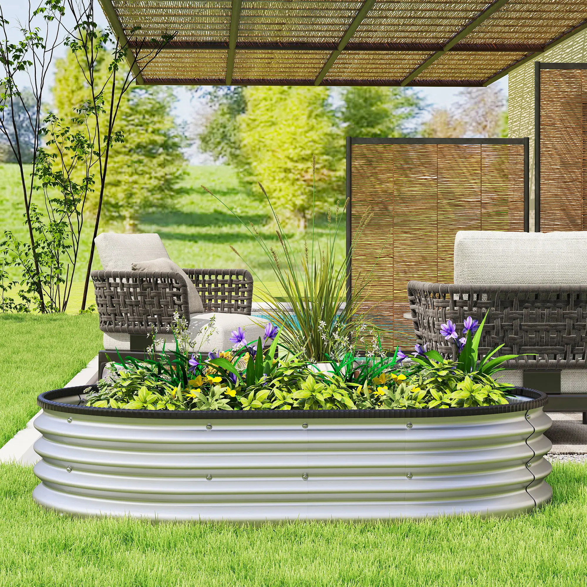 Galvanized Raised Garden Bed, 5 x 3 x 1 ft, Silver - Image 9