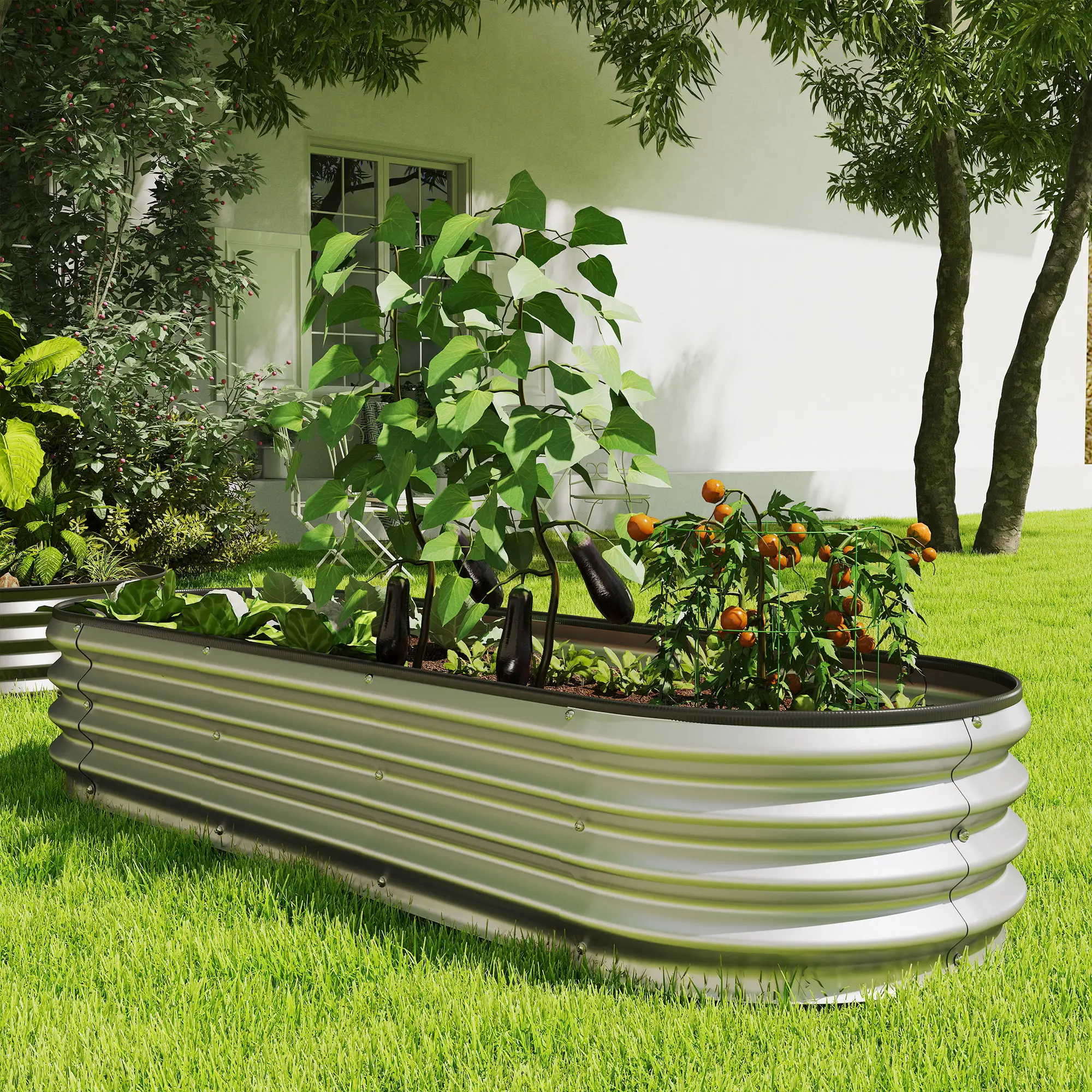 Galvanized Raised Garden Bed, 6 x 2 x 1 ft, Silver - Image 10