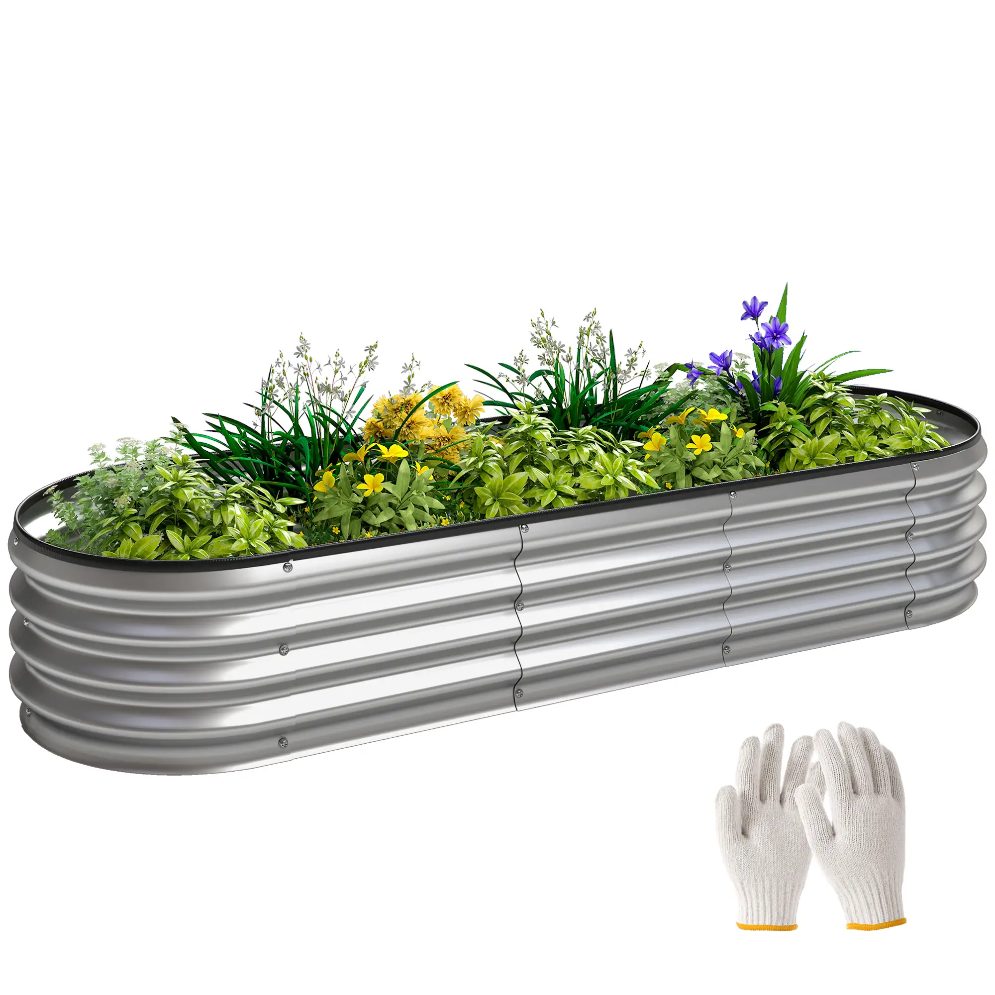 Galvanized Raised Garden Bed, 6 x 2 x 1 ft, Silver - Image 11
