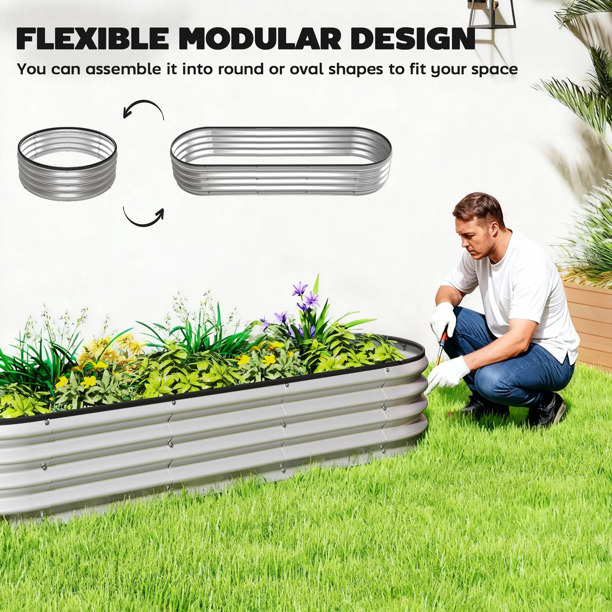 Galvanized Raised Garden Bed, 6 x 2 x 1 ft, Silver - Image 5