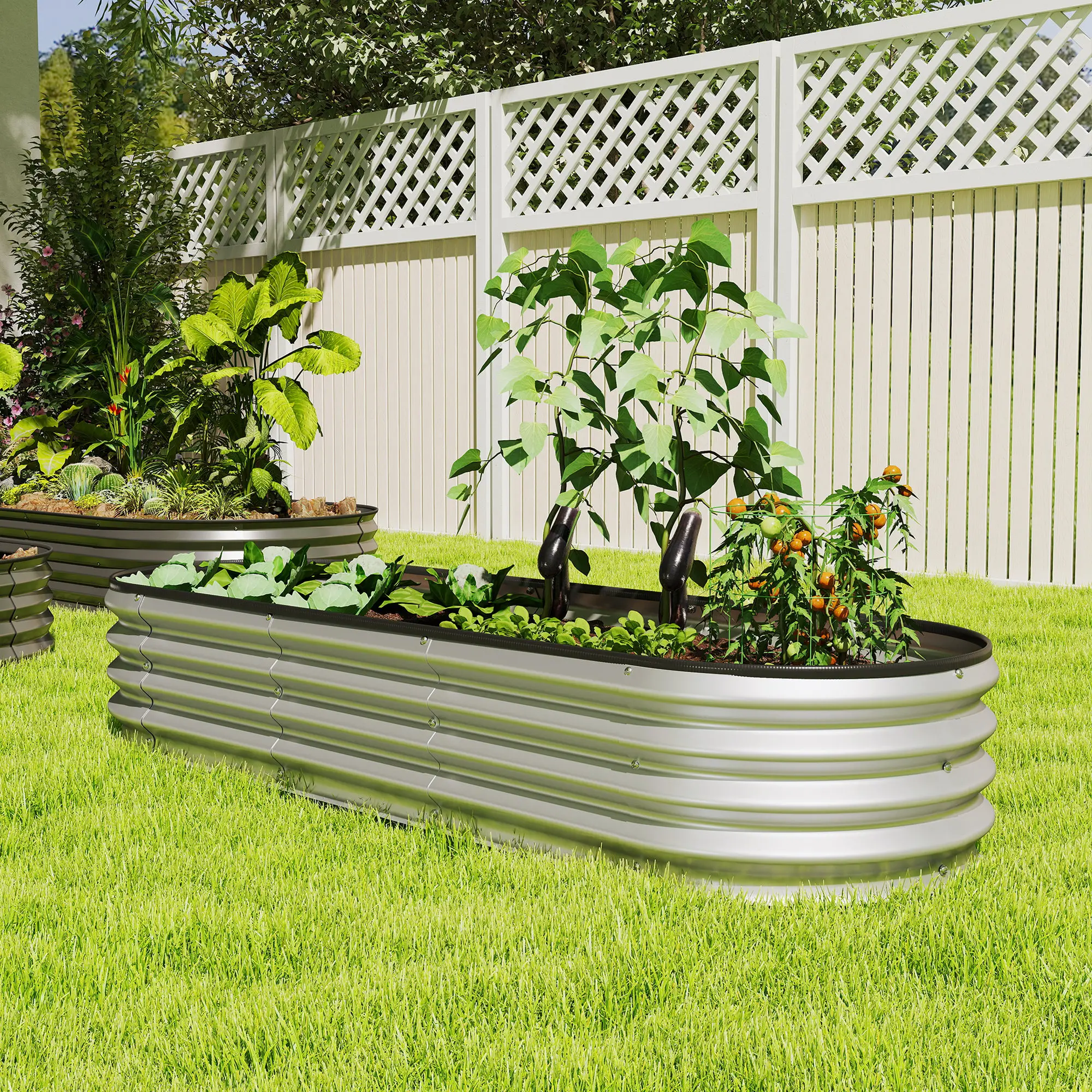 Galvanized Raised Garden Bed, 6 x 2 x 1 ft, Silver - Image 8