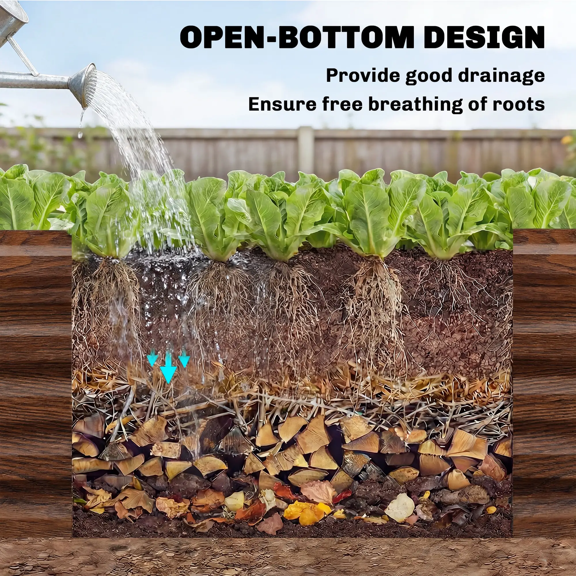 Galvanized Raised Garden Bed, 8 x 2.6 x 1.5ft, Brown Wood Effect, Brown - Image 6