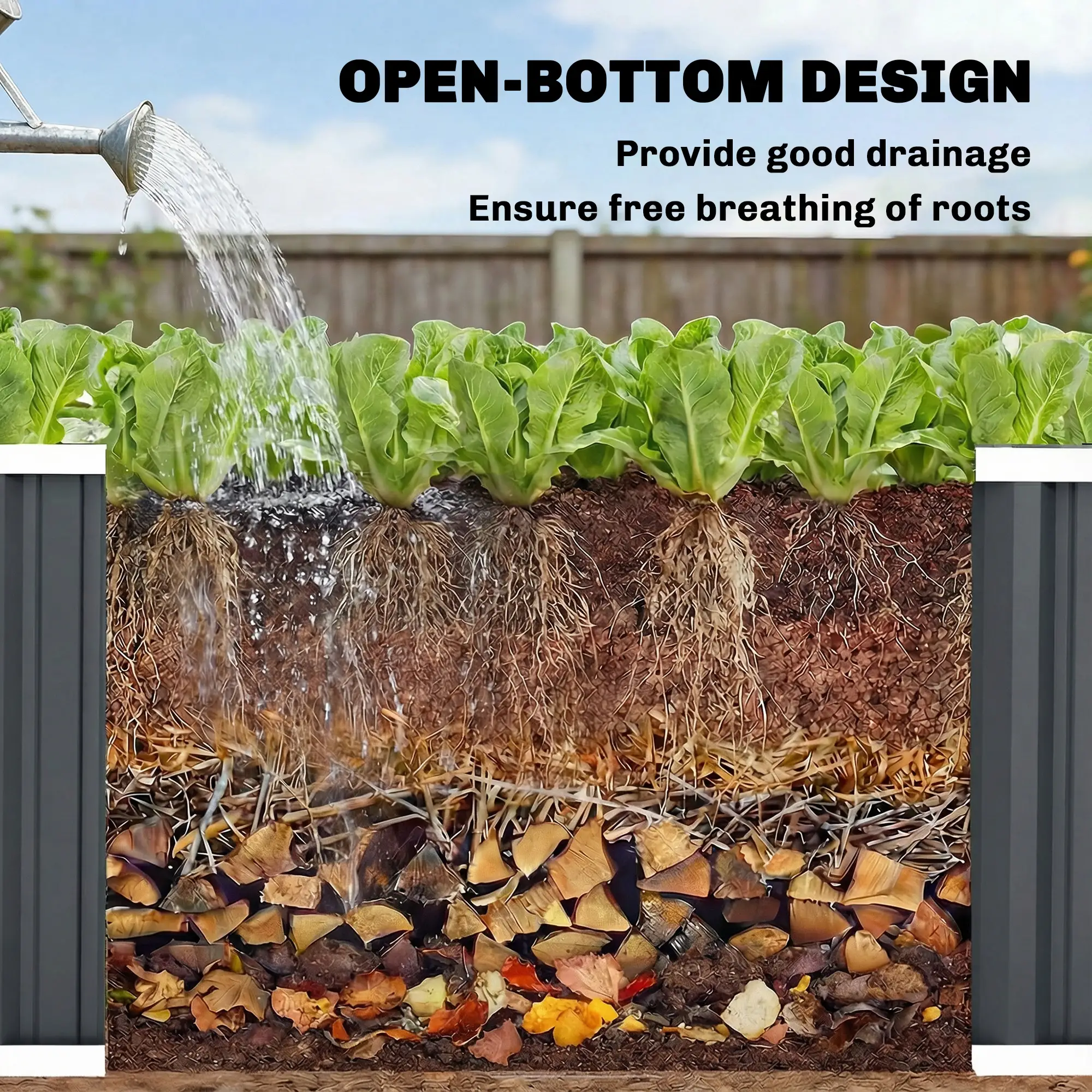 Galvanized Raised Garden Bed, Deep Rot Planter Box, 7' x 2' x 2', Dark Grey - Image 10