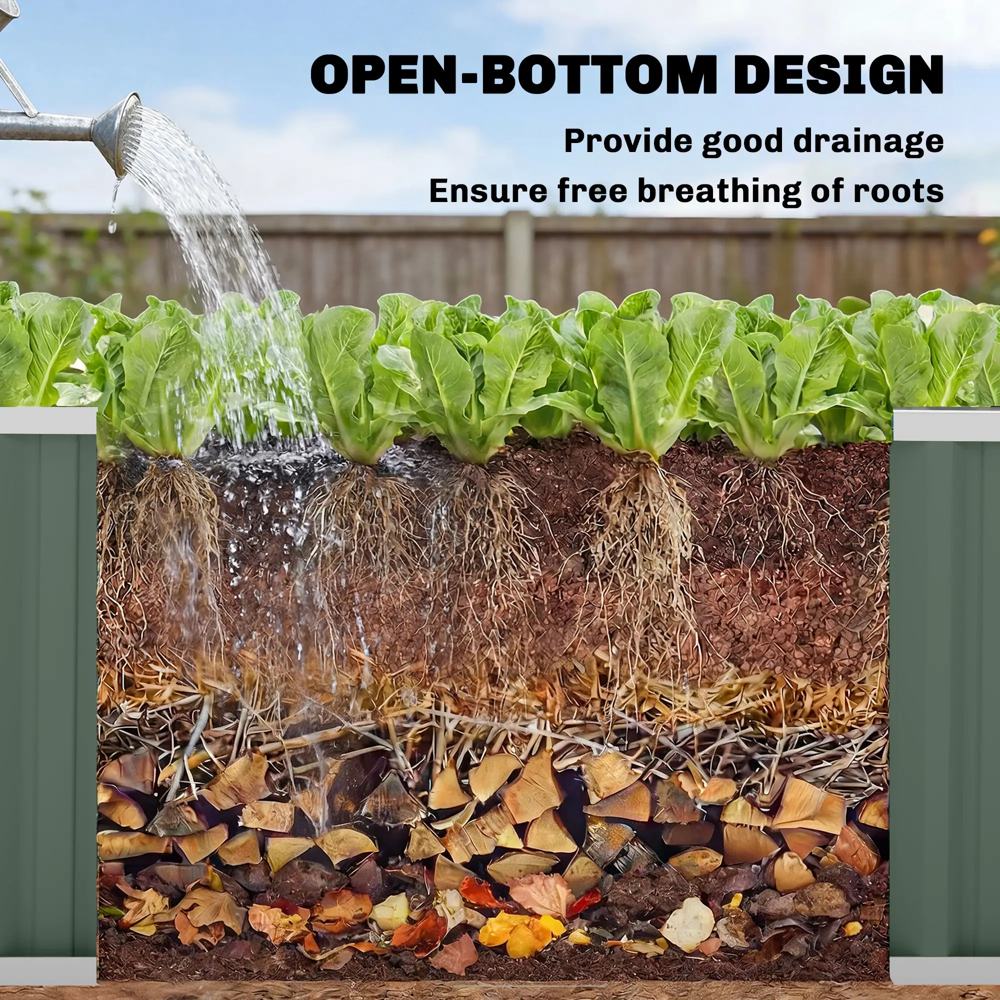 Galvanized Raised Garden Bed, Deep Rot Planter Box, 7' x 2' x 2', Light Green - Image 10