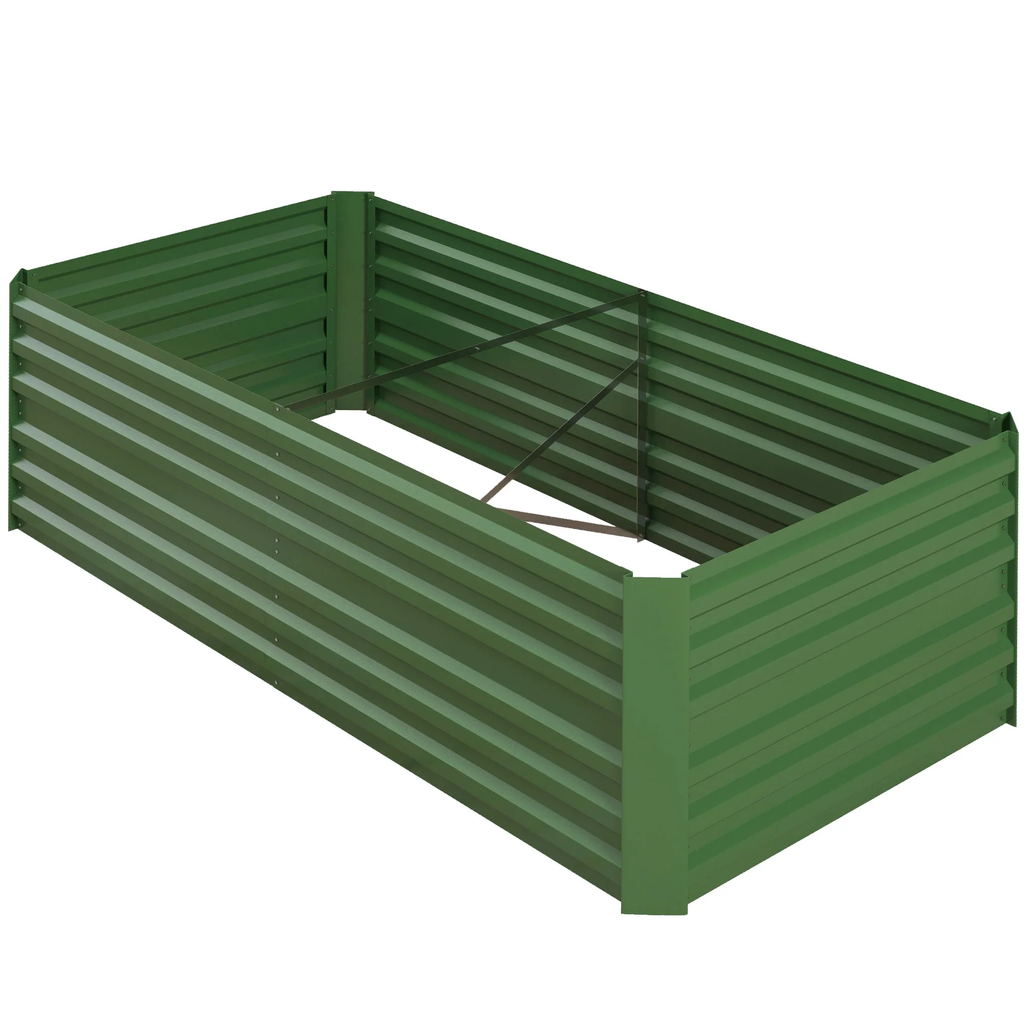 Galvanized Raised Garden Bed, Steel Planter, 71" x 35" x 23", Green