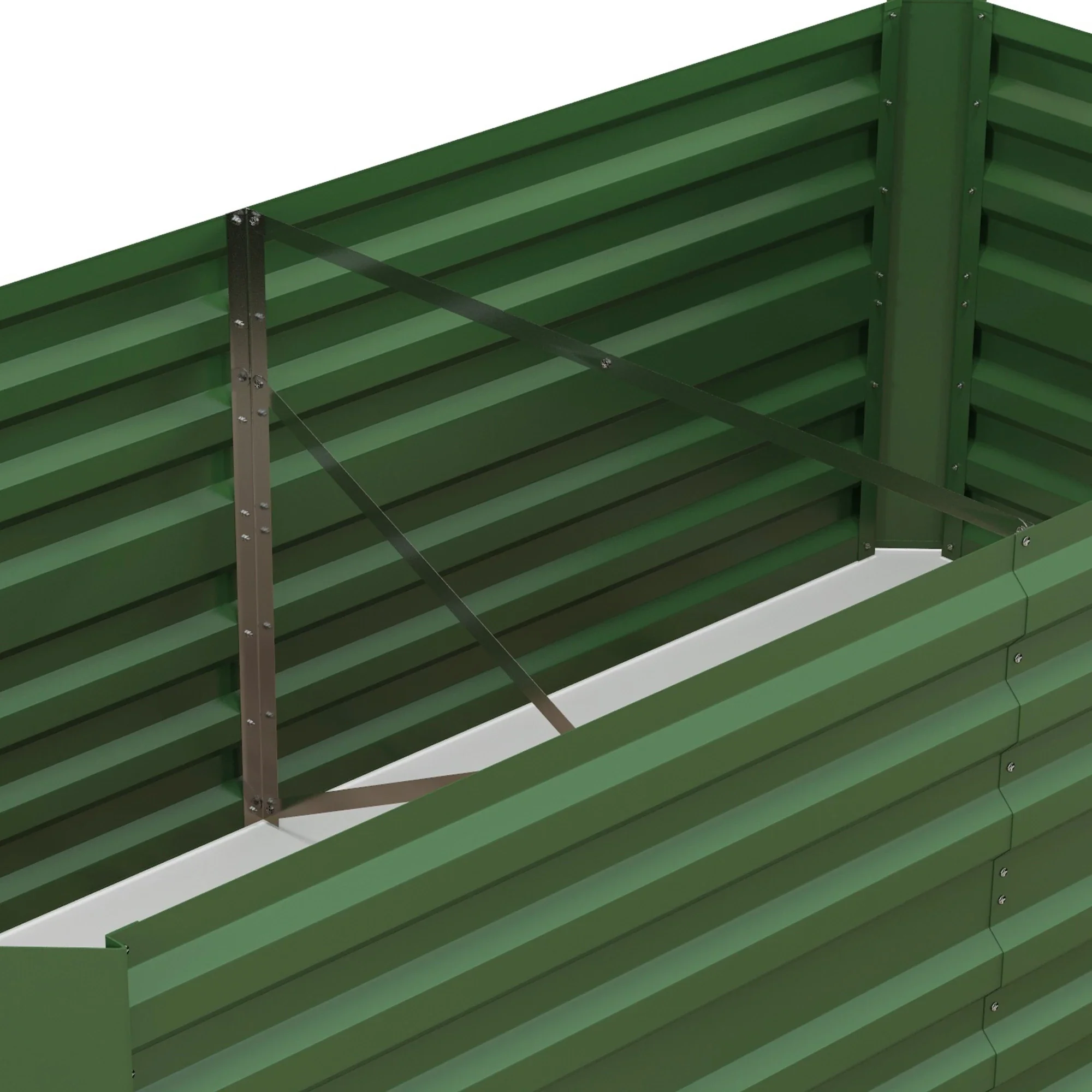 Galvanized Raised Garden Bed, Steel Planter, 71" x 35" x 23", Green - Image 10