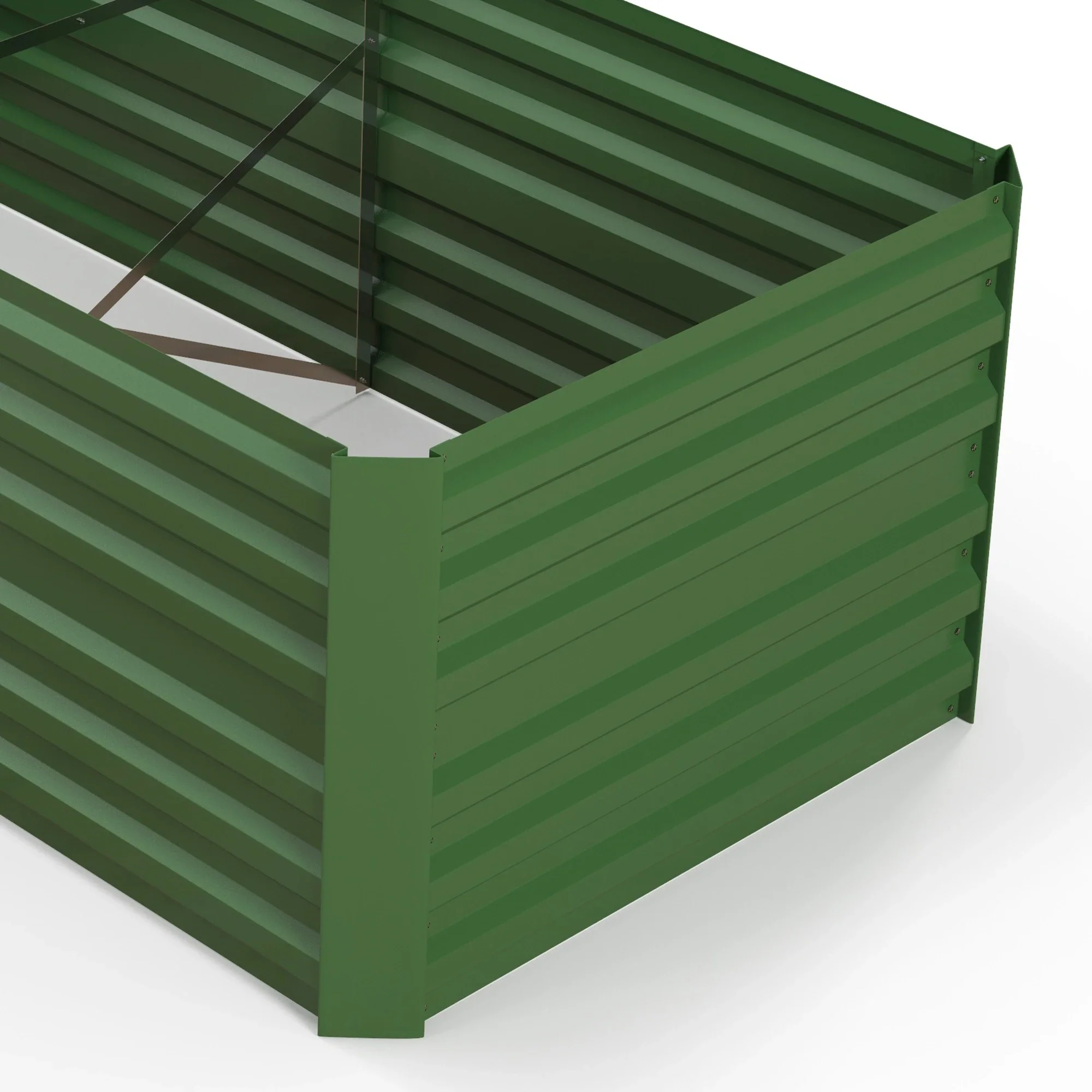 Galvanized Raised Garden Bed, Steel Planter, 71" x 35" x 23", Green - Image 11