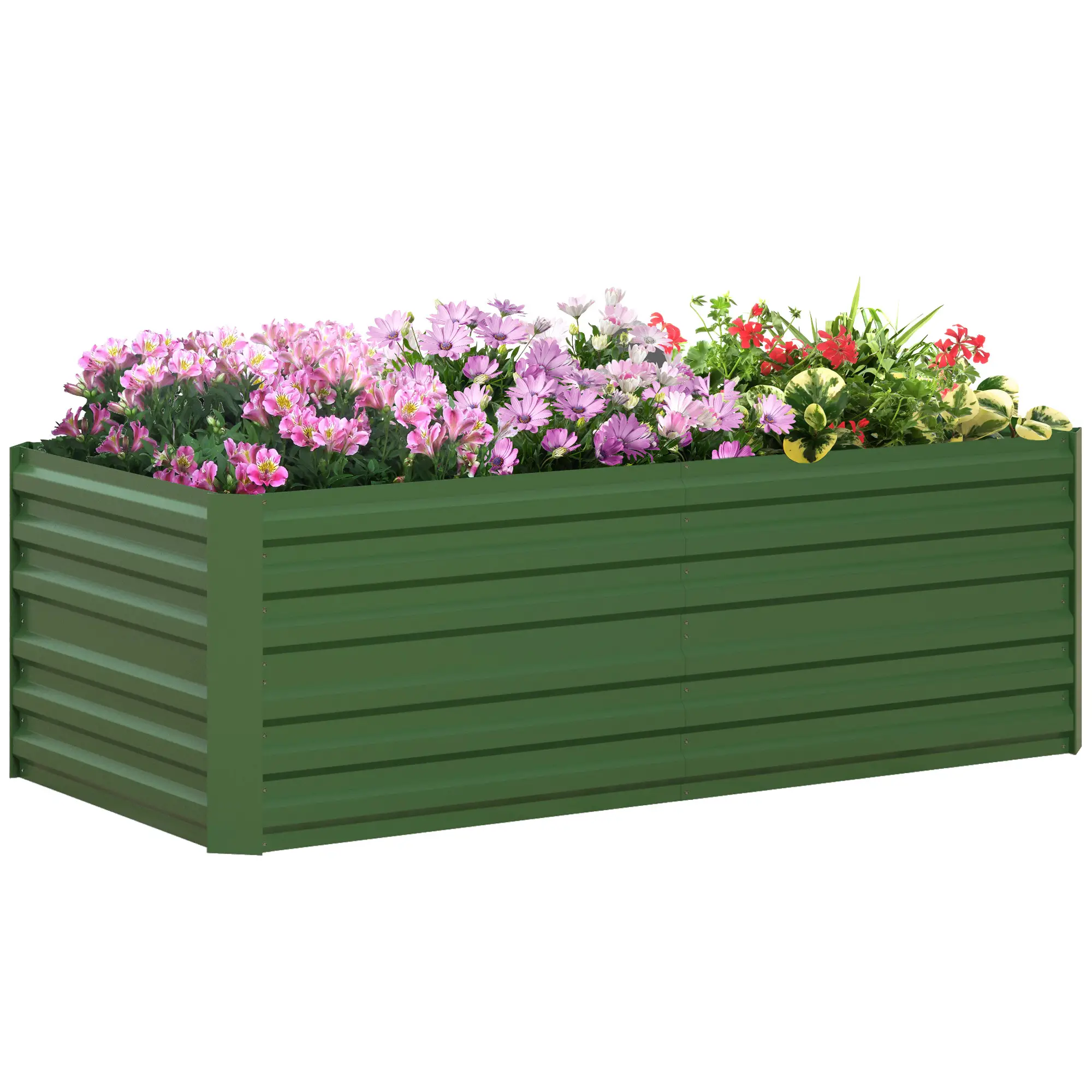 Galvanized Raised Garden Bed, Steel Planter, 71" x 35" x 23", Green - Image 12