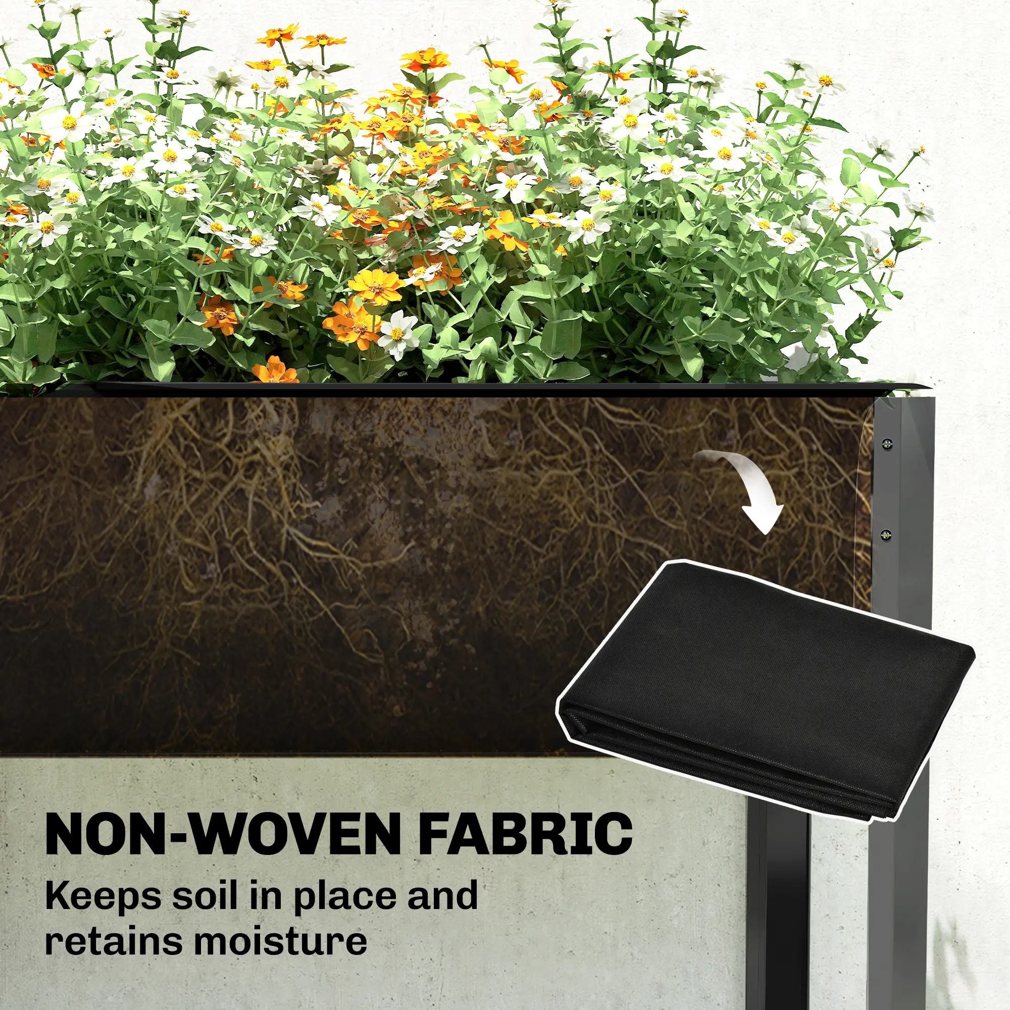 Galvanized Raised Garden Bed With Legs, 71" x 22" x 31.5", Planter Box With Reinforced Bars - Image 9