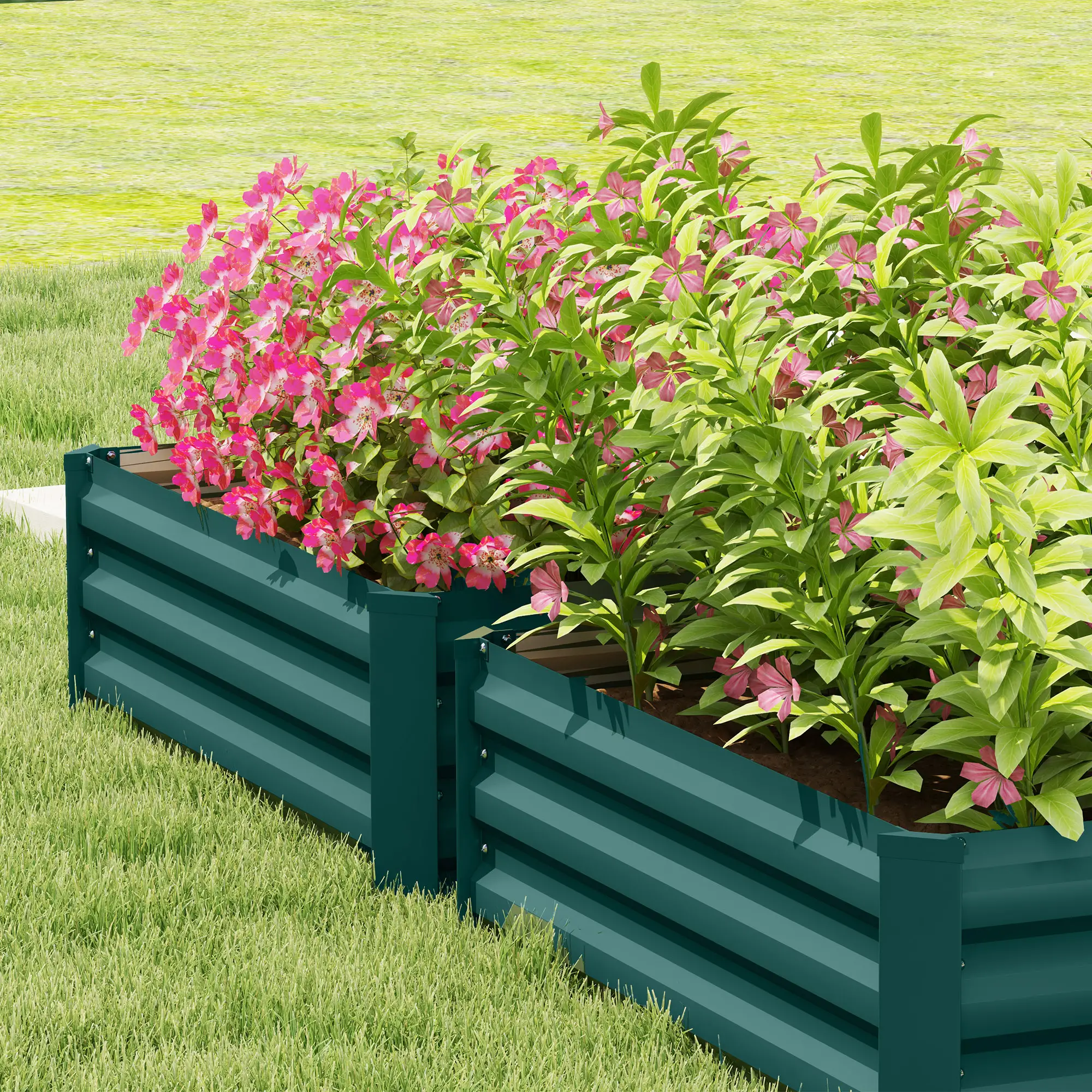 Galvanized Raised Garden Beds, Outdoor Planter Box, Green - Image 10