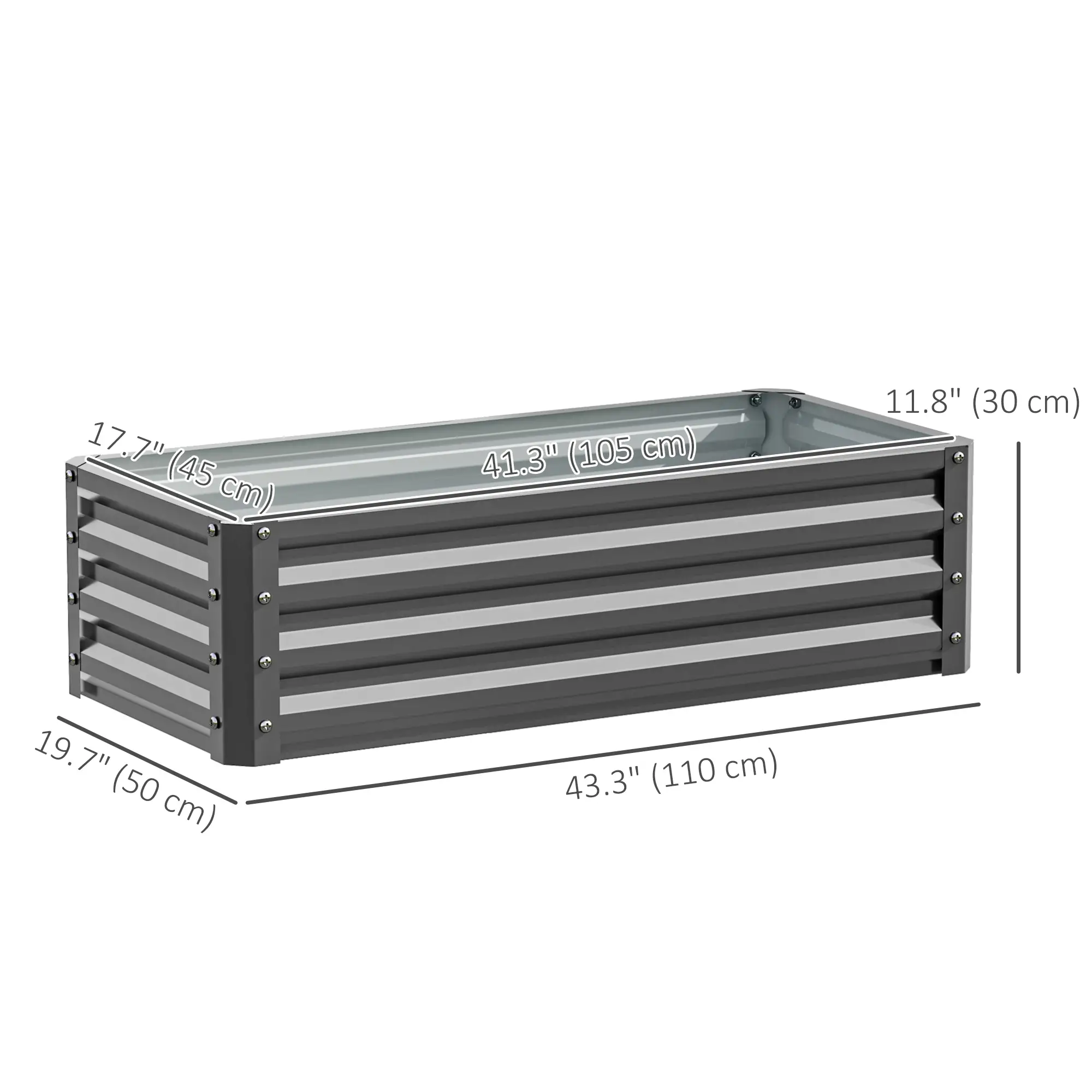 Galvanized Raised Garden Beds, Outdoor Planter Box, Set of 2, Light Grey - Image 3