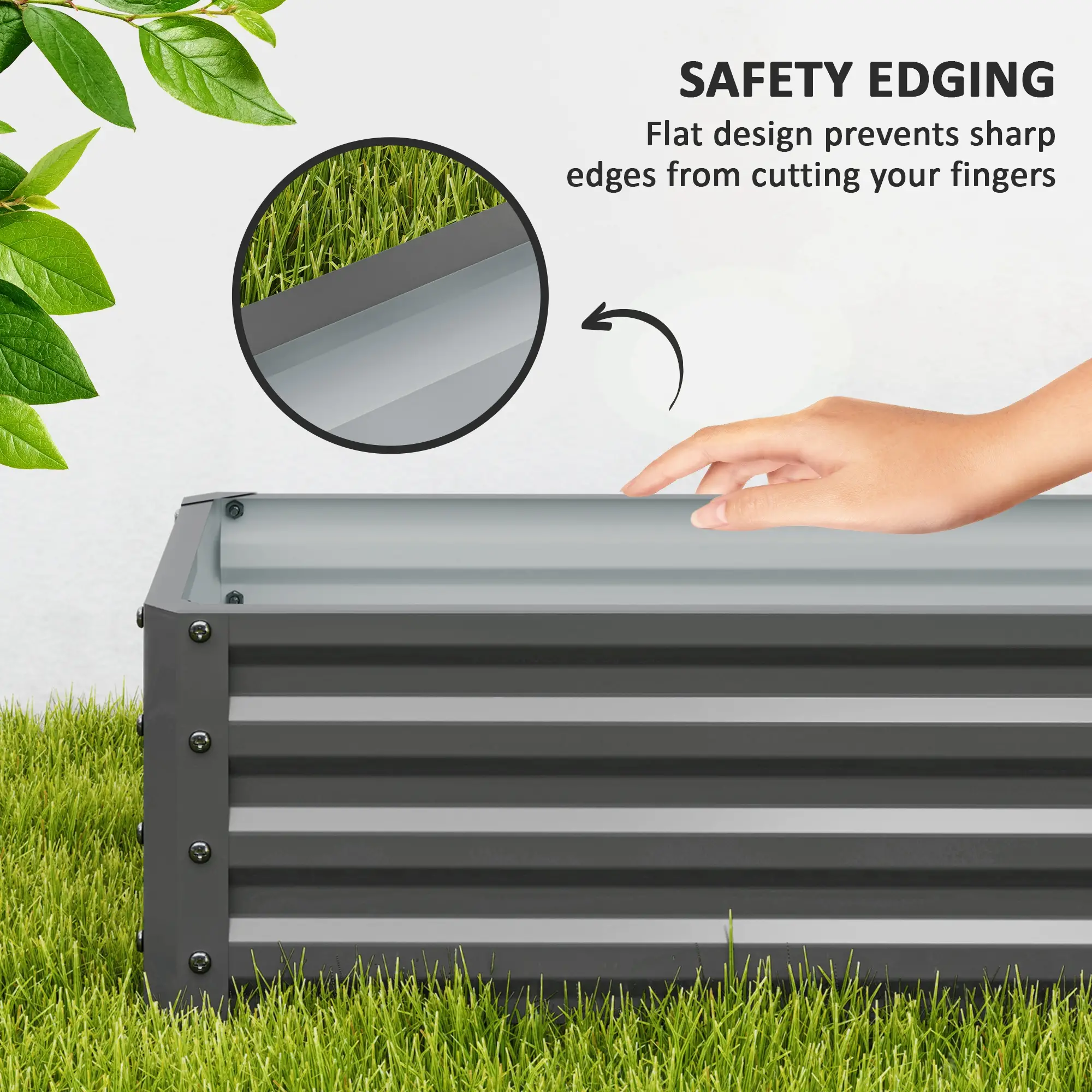 Galvanized Raised Garden Beds, Outdoor Planter Box, Set of 2, Light Grey - Image 6