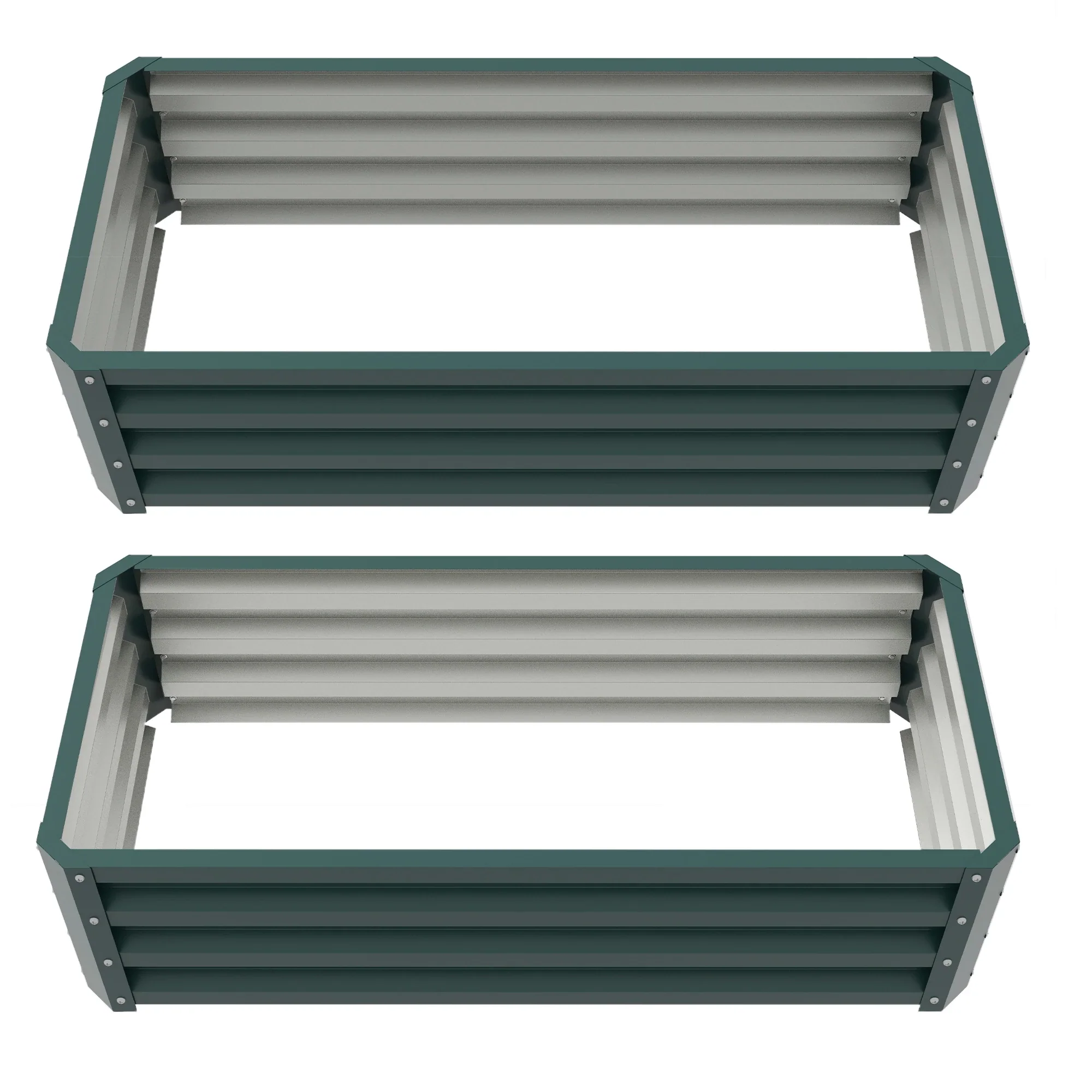 Galvanized Raised Garden Beds, Set of 2, Outdoor Planter Box, Green - Image 11