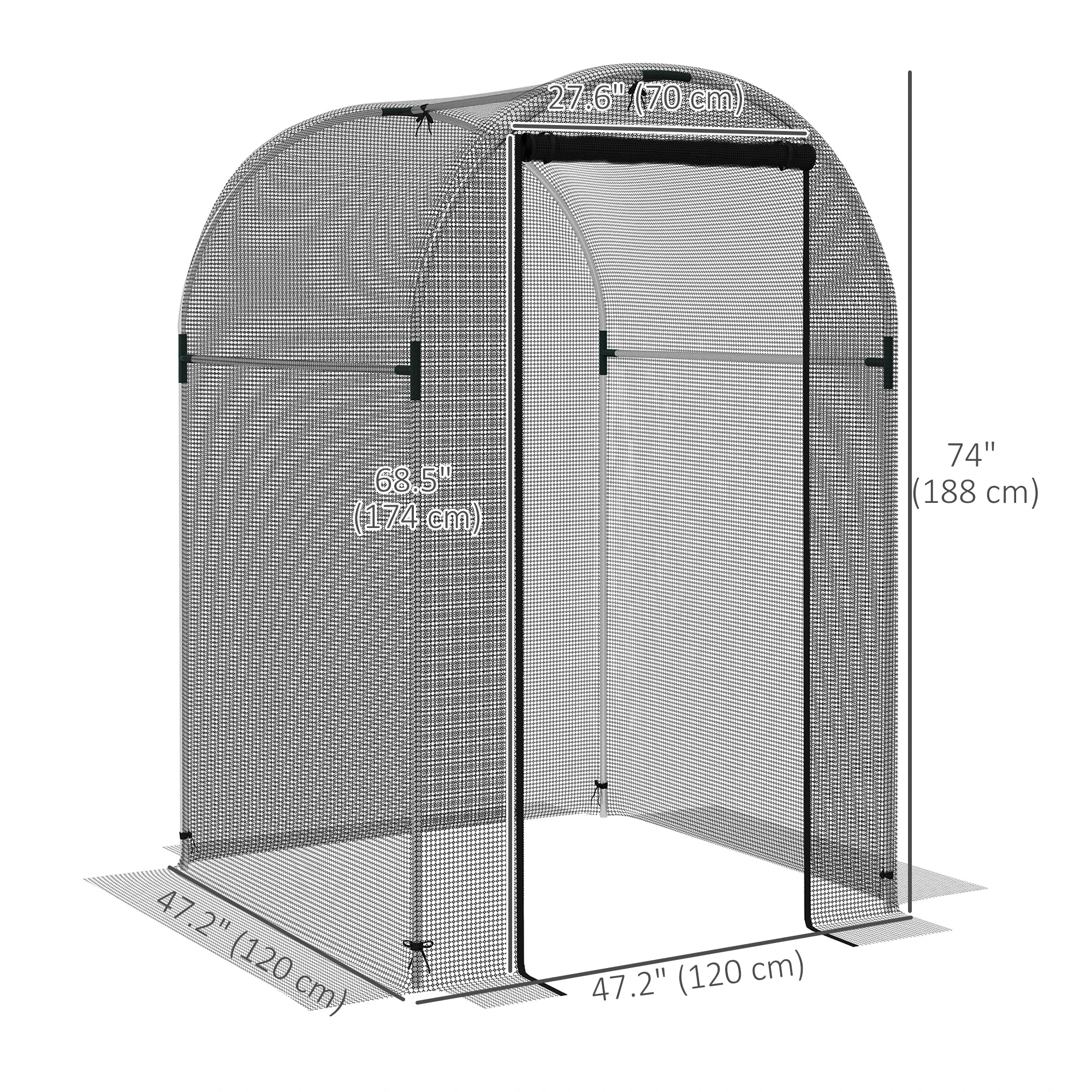 Galvanized Steel Crop Cage, Plant Protection Tent, 4' x 4', Black - Image 3