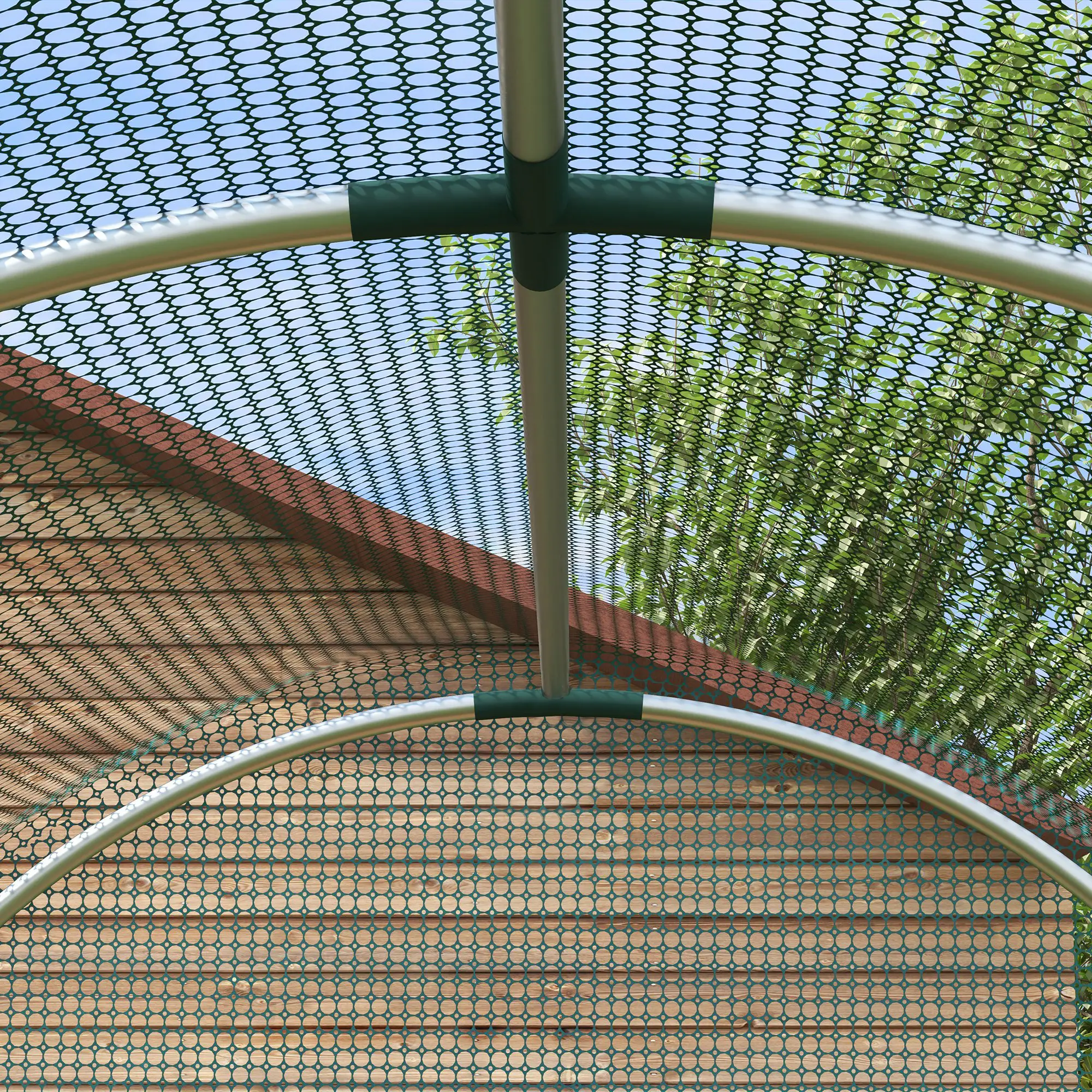 Galvanized Steel Crop Cage, Plant Protection Tent, 4' x 8', Green - Image 10