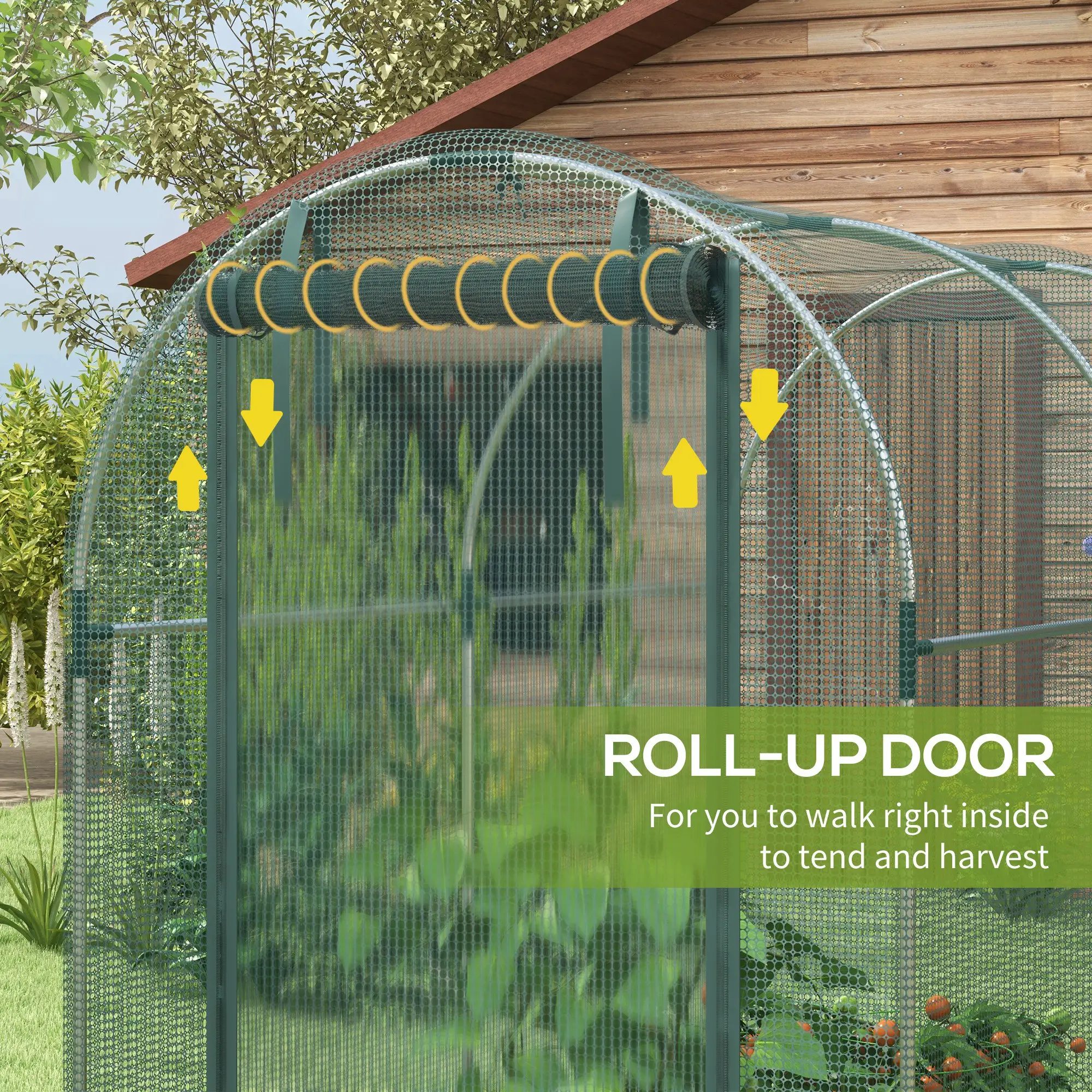 Galvanized Steel Crop Cage, Plant Protection Tent, 4' x 8', Green - Image 6
