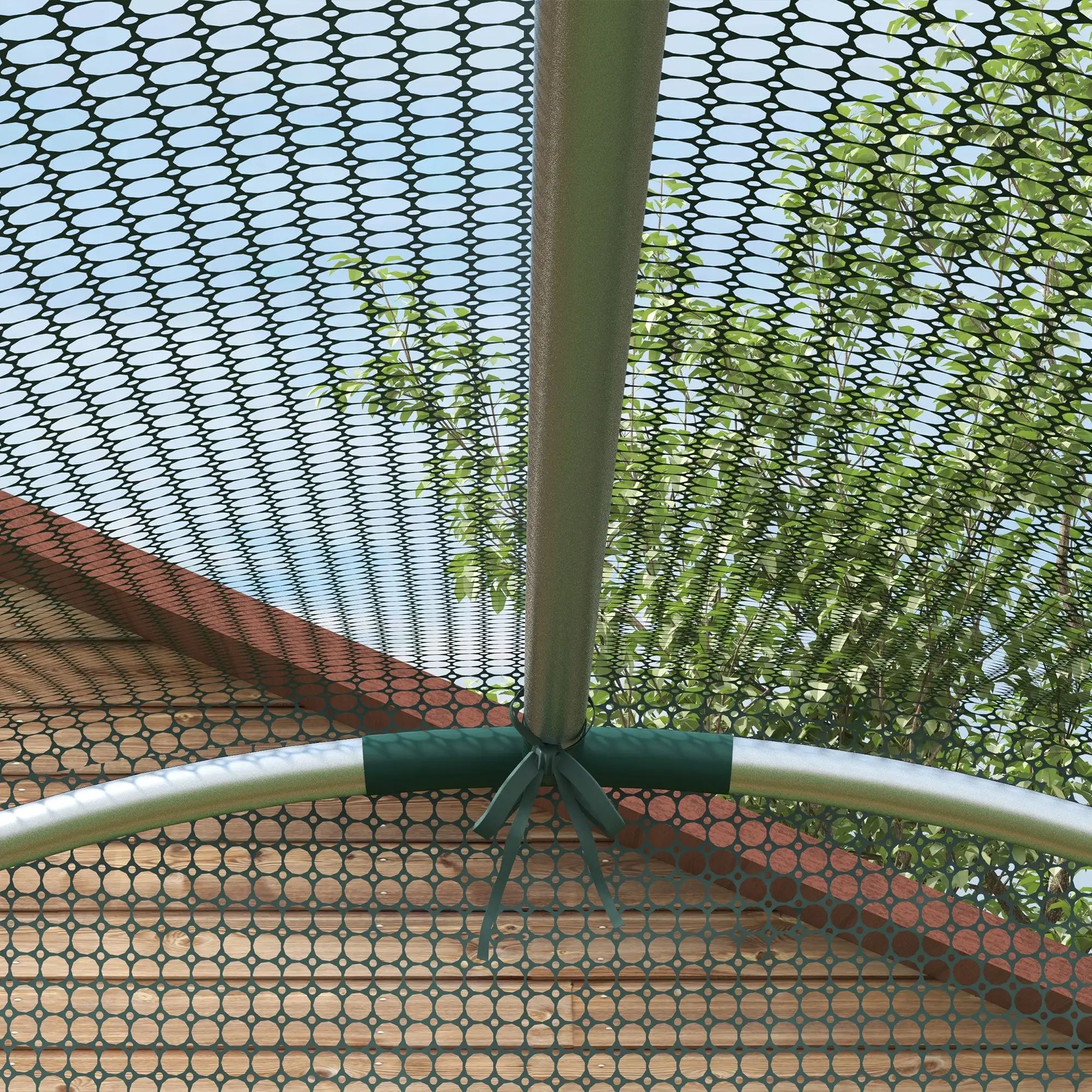 Galvanized Steel Crop Cage, Plant Protection Tent, Zippered Door, 4' x 4', Green - Image 10