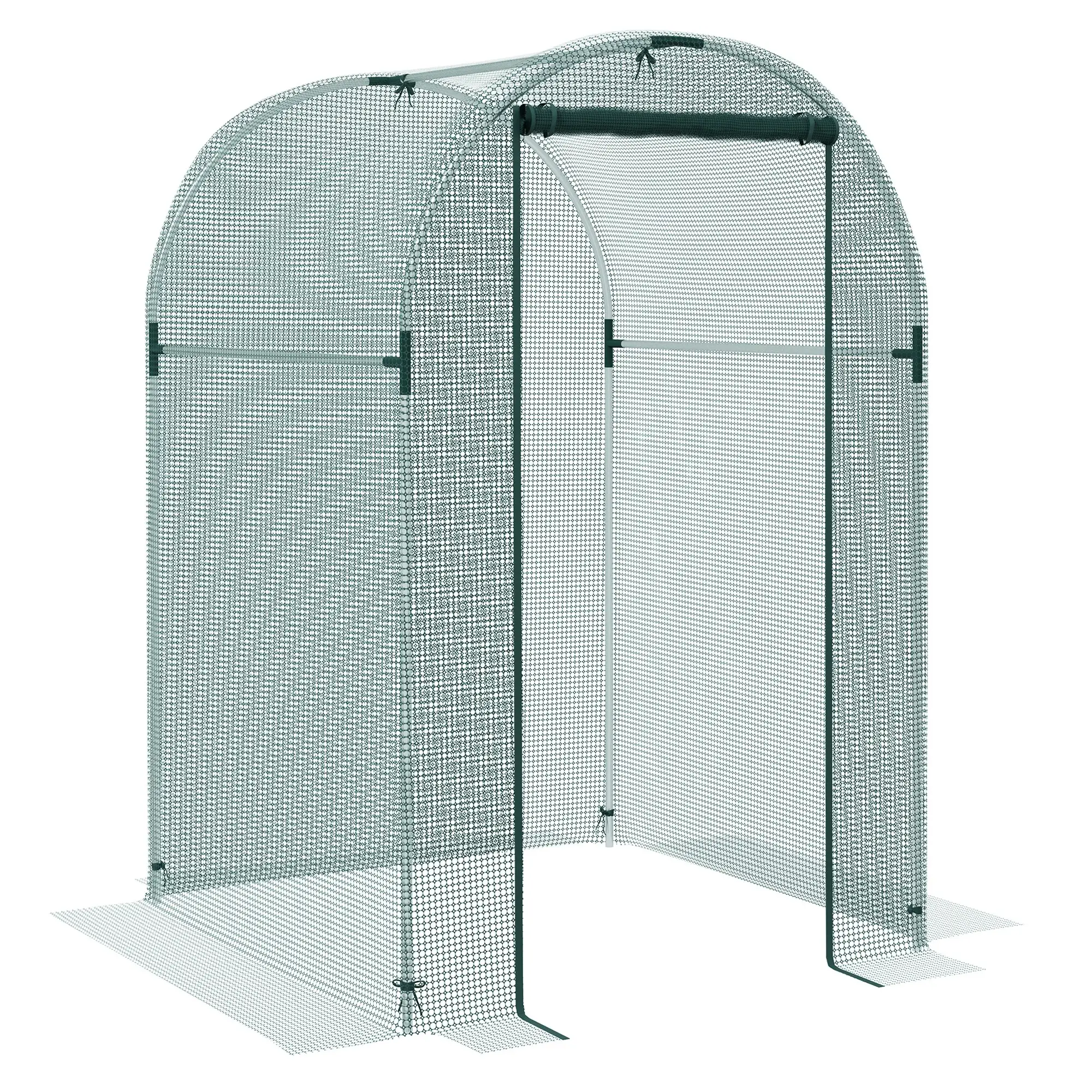 Galvanized Steel Crop Cage, Plant Protection Tent, Zippered Door, 4' x 4', Green - Image 11