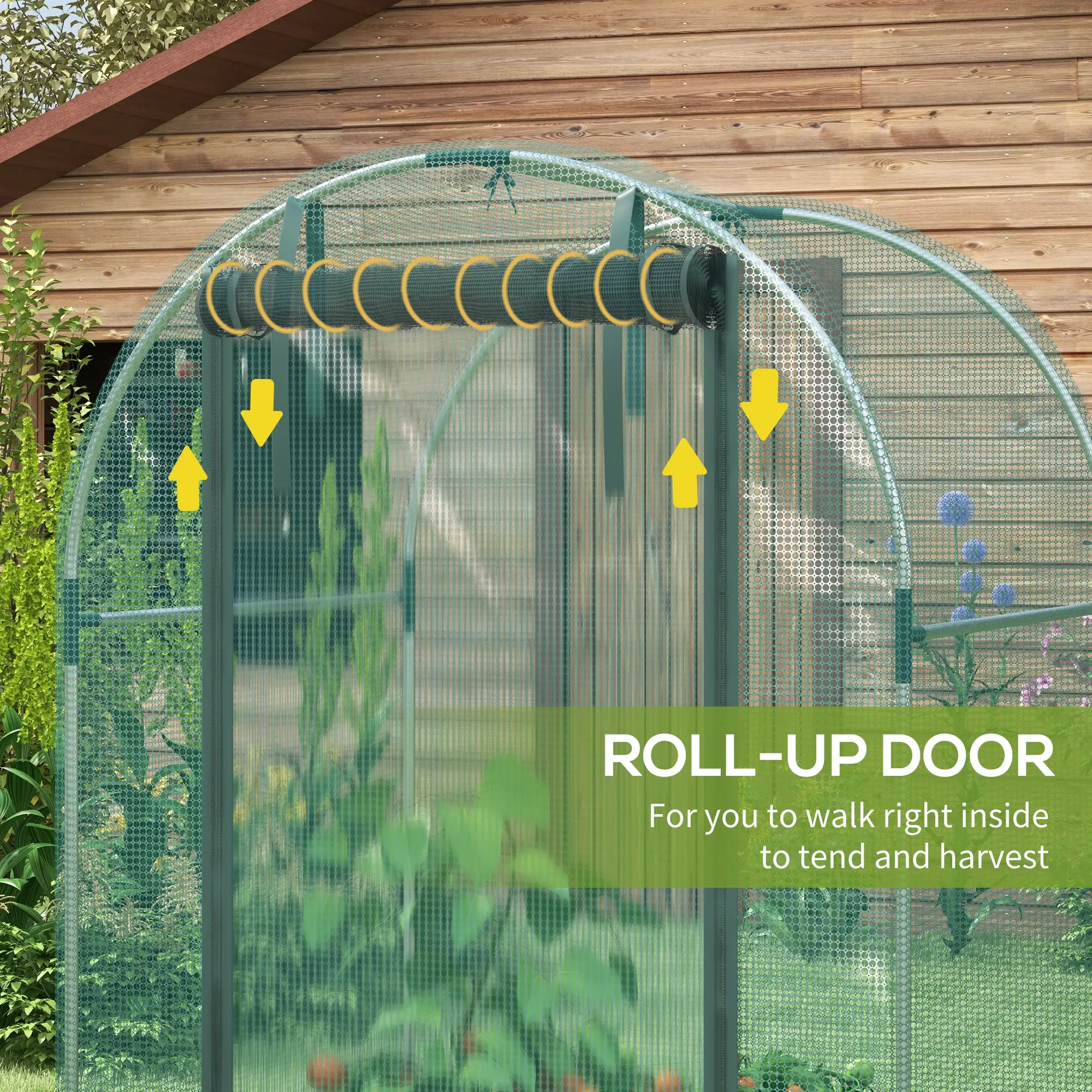 Galvanized Steel Crop Cage, Plant Protection Tent, Zippered Door, 4' x 4', Green - Image 6