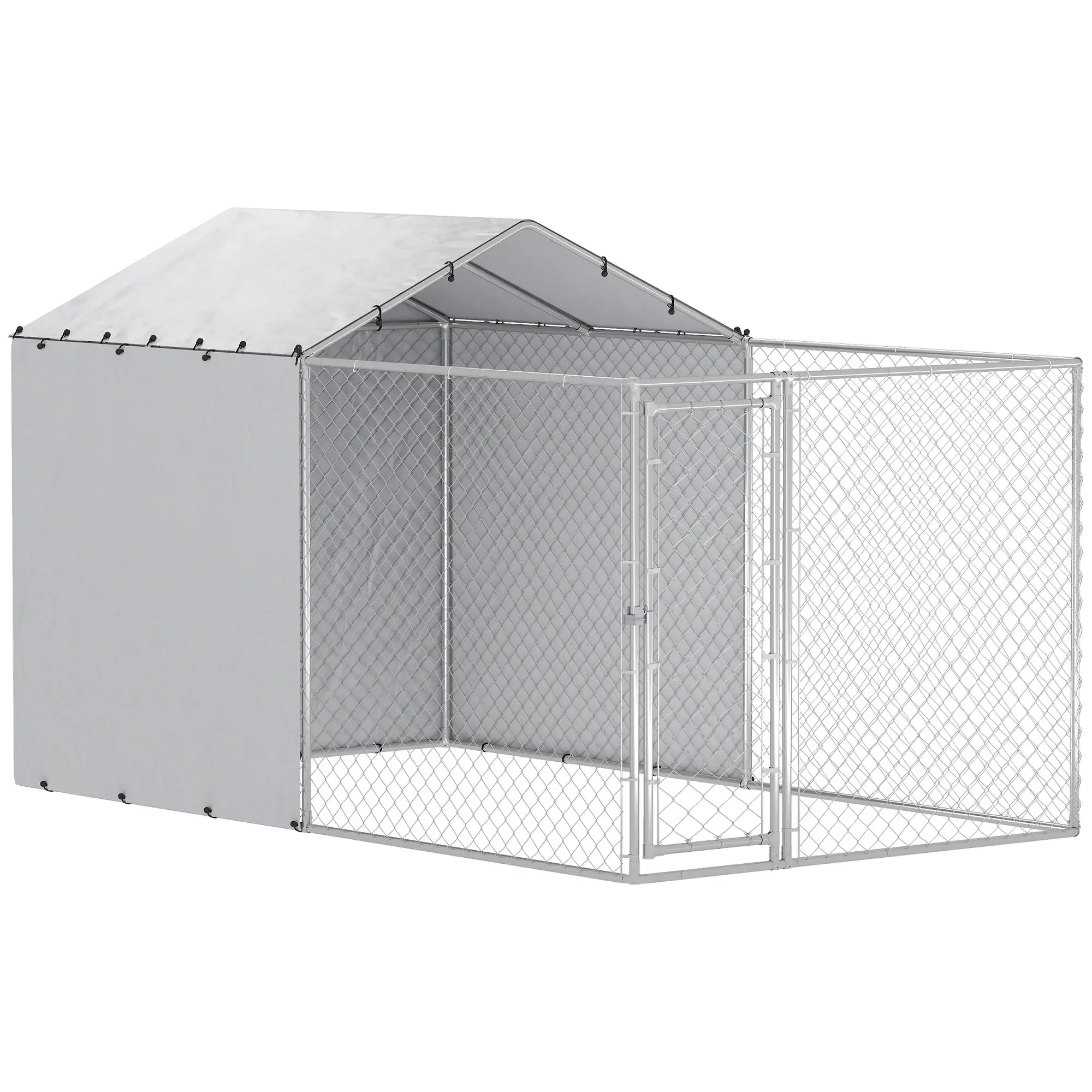 Galvanized Steel Dog Kennel, Waterproof UV-Resistant Cover, 13.1' x 7.5' x 7.5' - Image 11