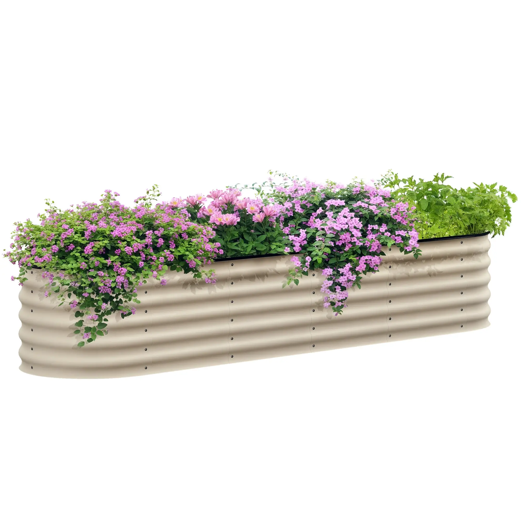 Galvanized Steel Raised Garden Bed, 8 x 2 x 1.5 FT, Cream White - Image 11