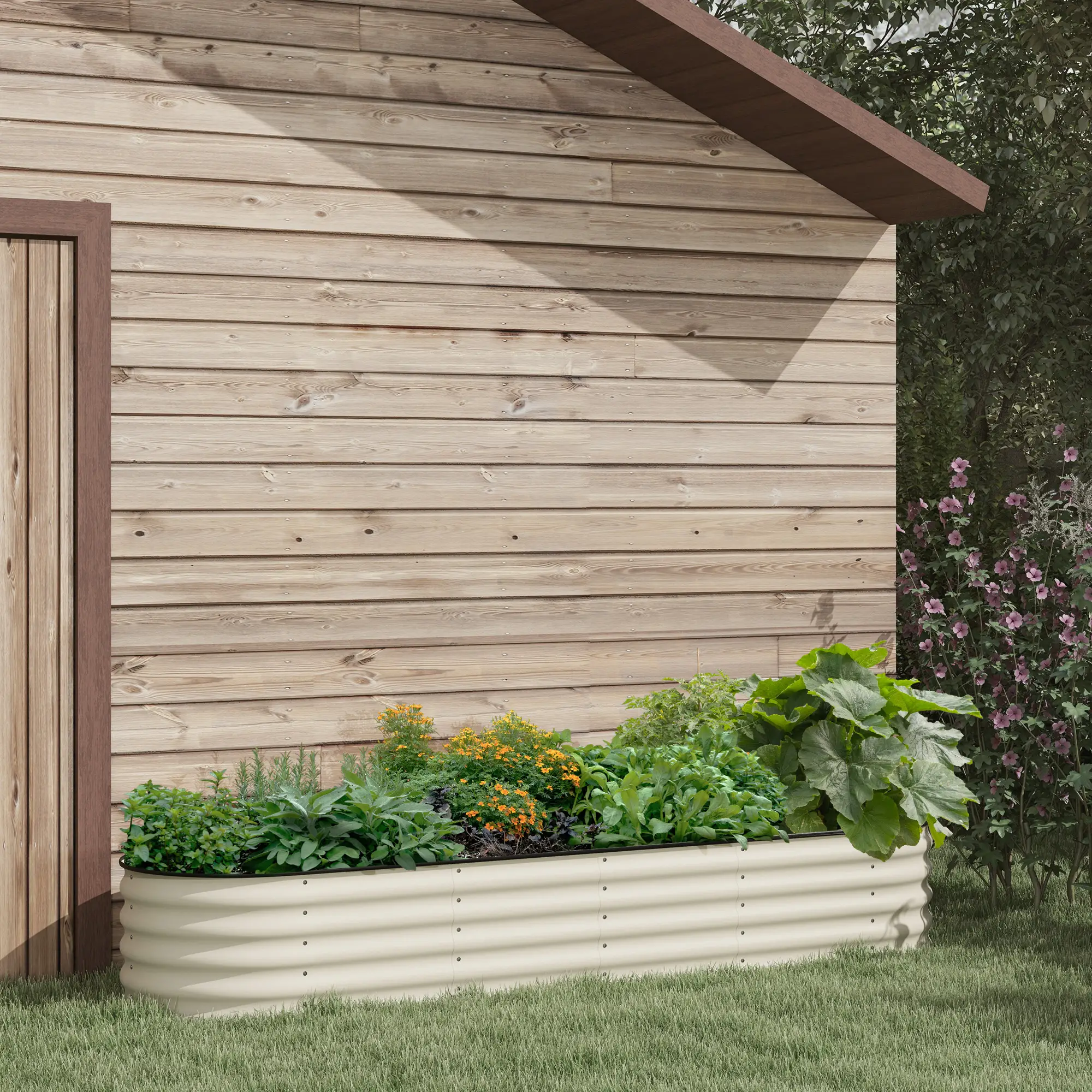 Galvanized Steel Raised Garden Bed, 8 x 2 x 1.5 FT, Cream White - Image 8