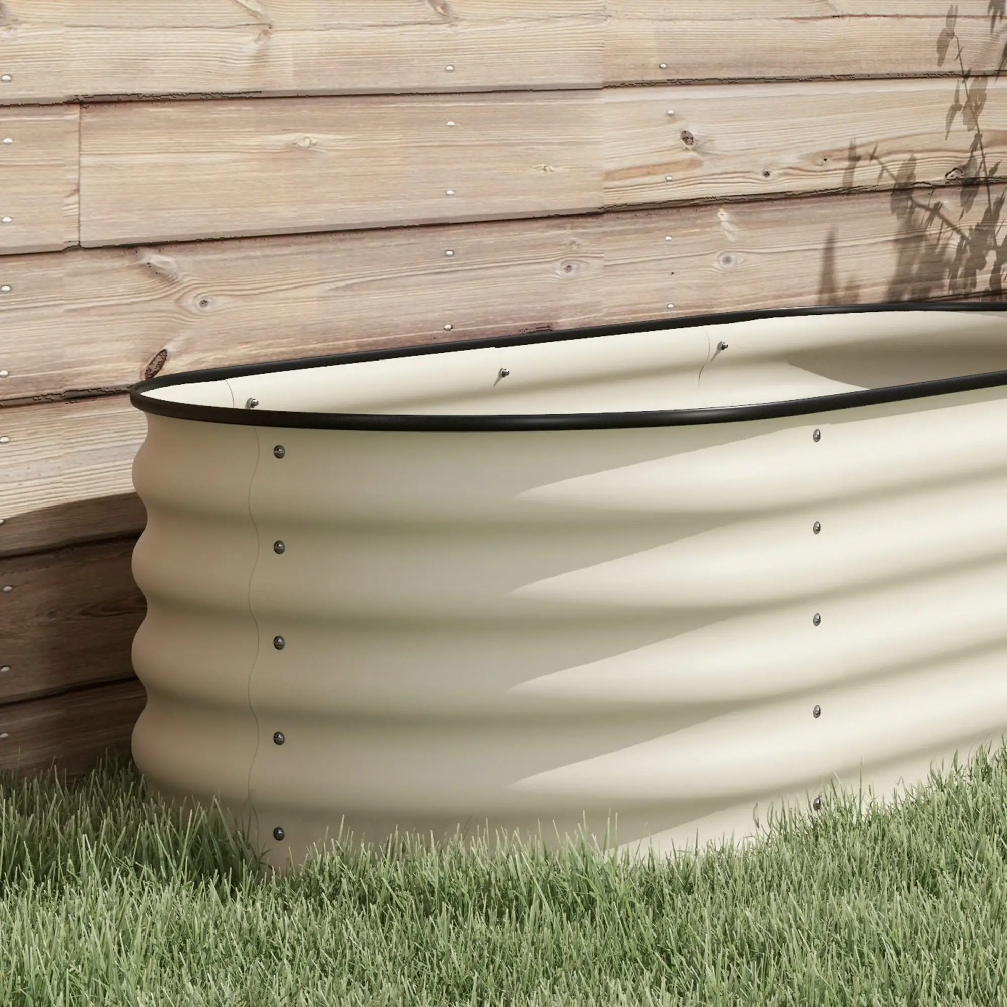 Galvanized Steel Raised Garden Bed, 8 x 2 x 1.5 FT, Cream White - Image 9