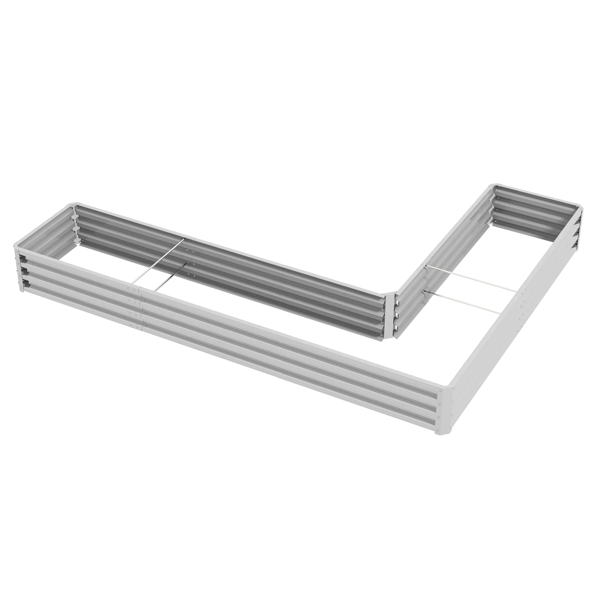 Galvanized Steel Raised Garden Bed, 82" x 109" x 12", Silver - Image 11