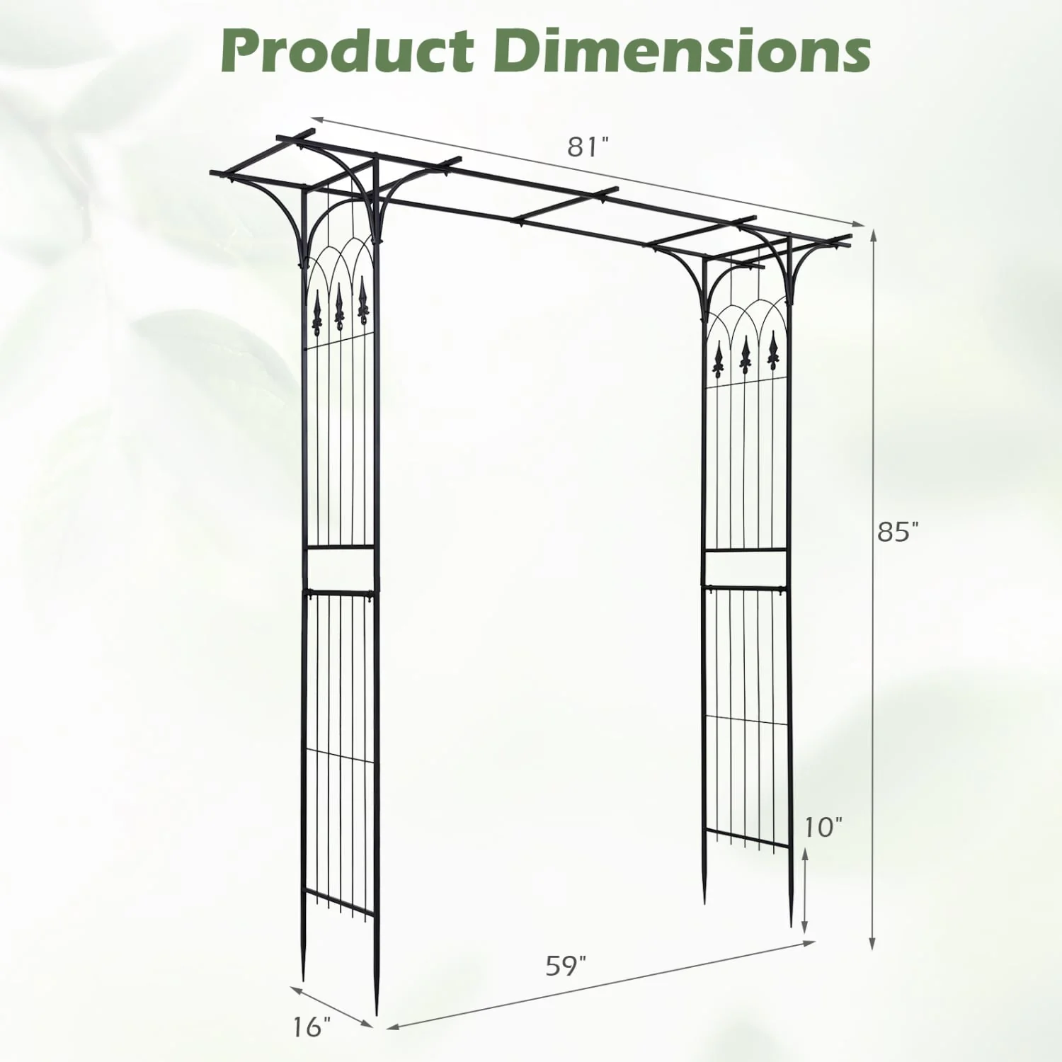 Garden Arch Arbor 7 FT, Flat Top for Climbing Plants - Image 5