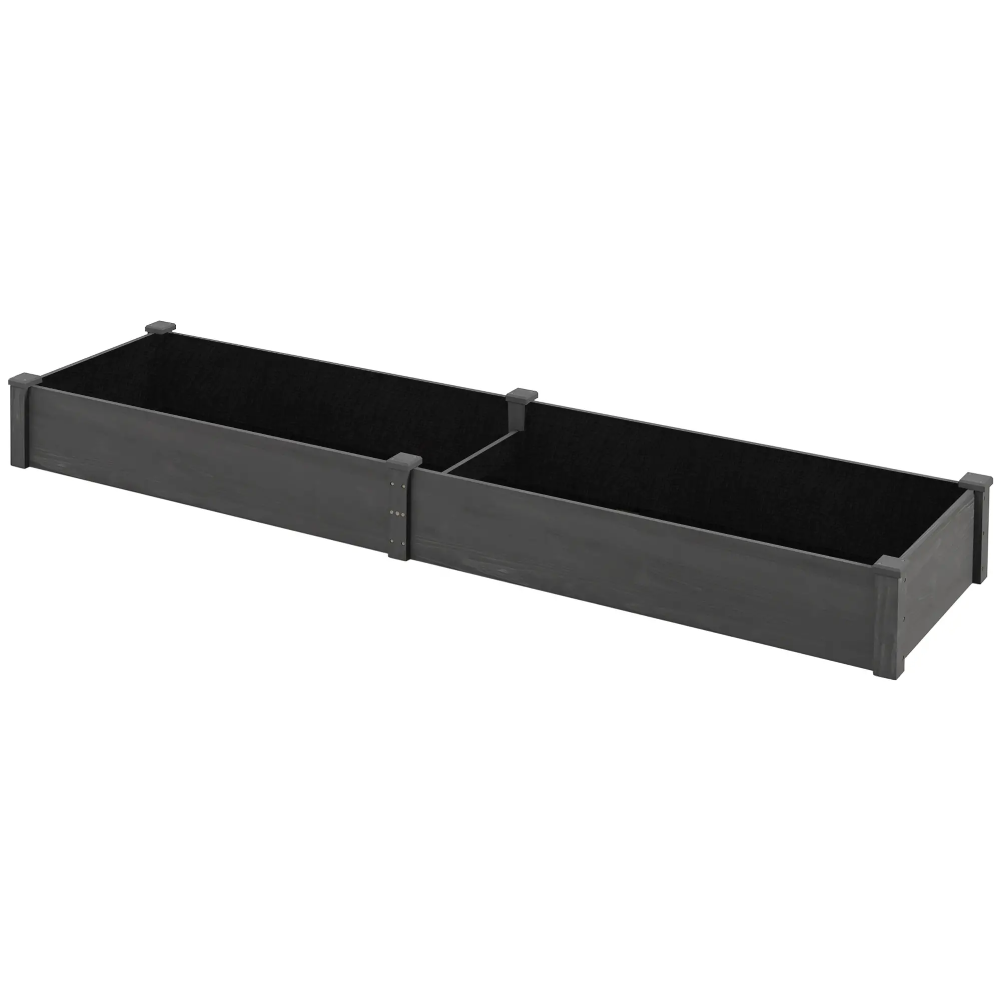 Garden Bed, 2 Planter Boxes, Non-Woven Fabric Liner, 96" x 24" x 10", Grey - Image 11