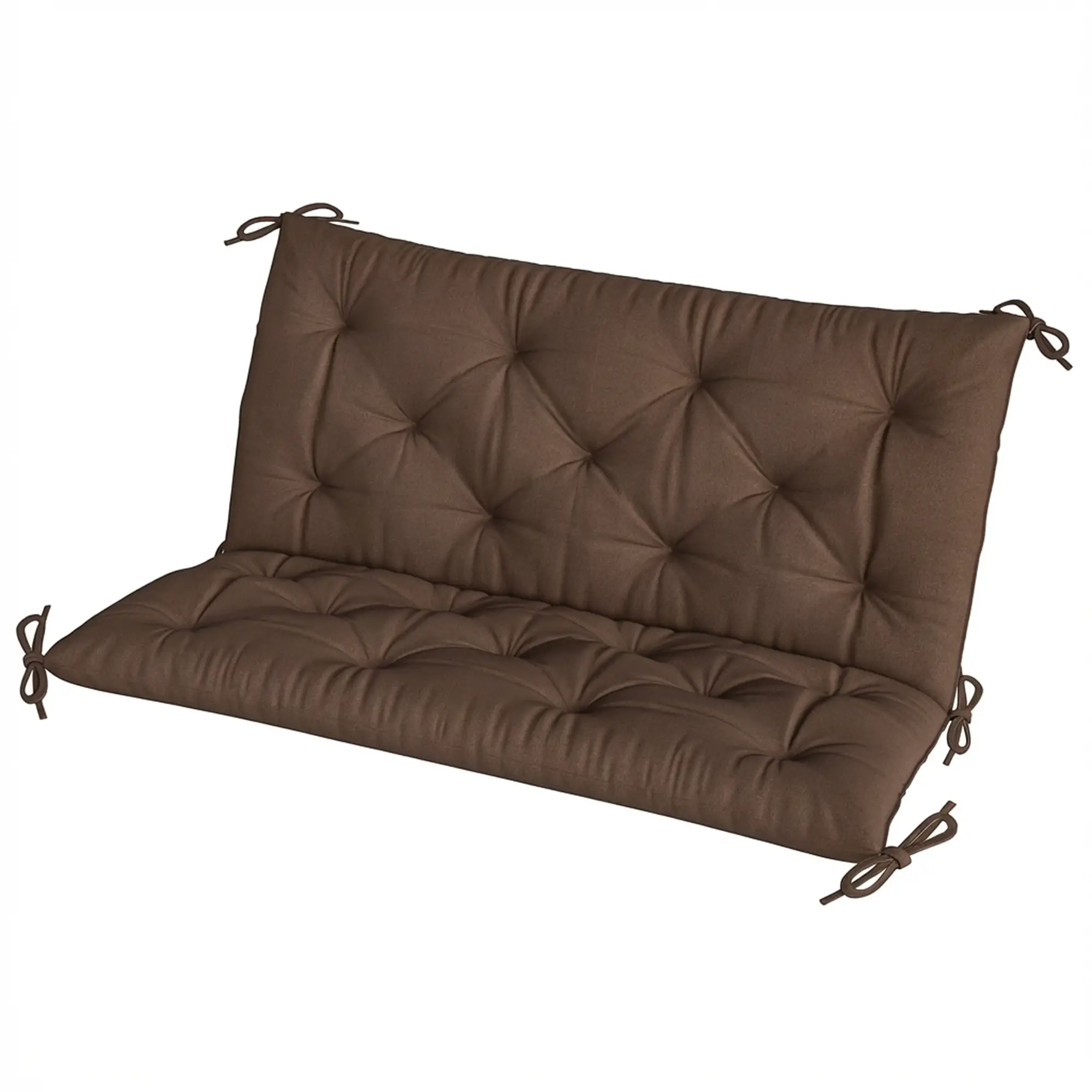 Garden Bench Cushion With Backrest, Non-Slip 2 Seater, Coffee - Image 11